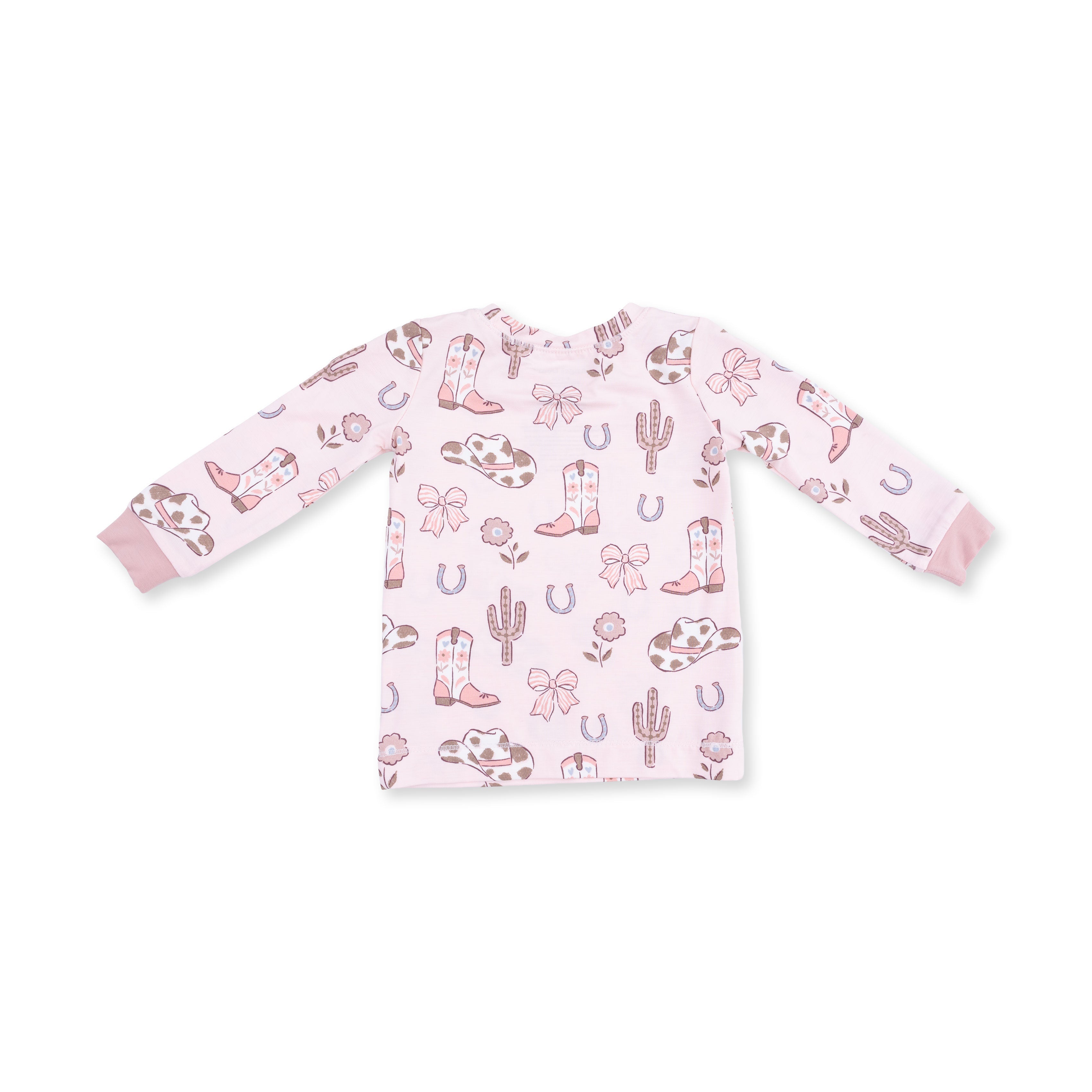 Cowgirl Boots And Bows - Long Sleeve Loungewear Set