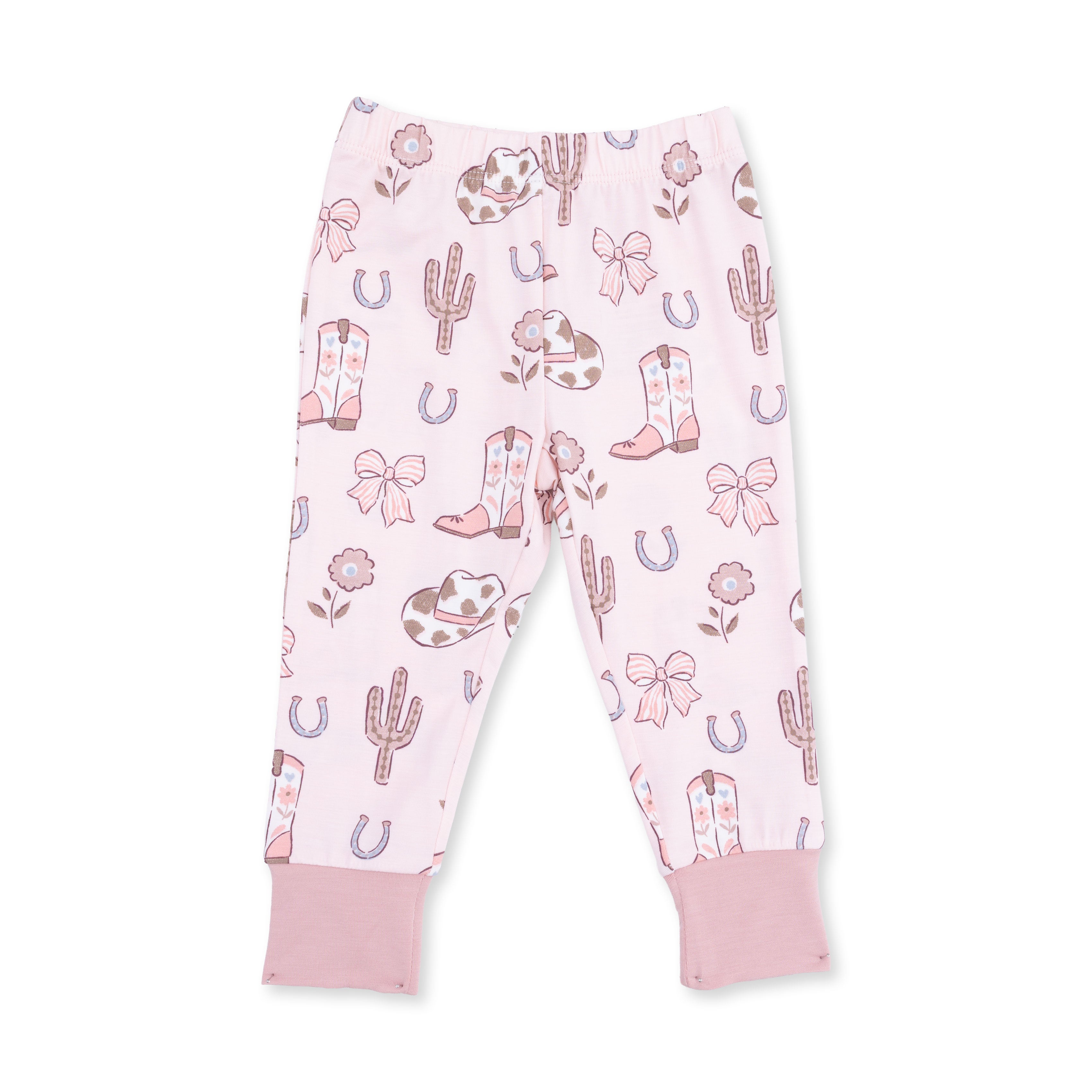 Cowgirl Boots And Bows - Long Sleeve Loungewear Set
