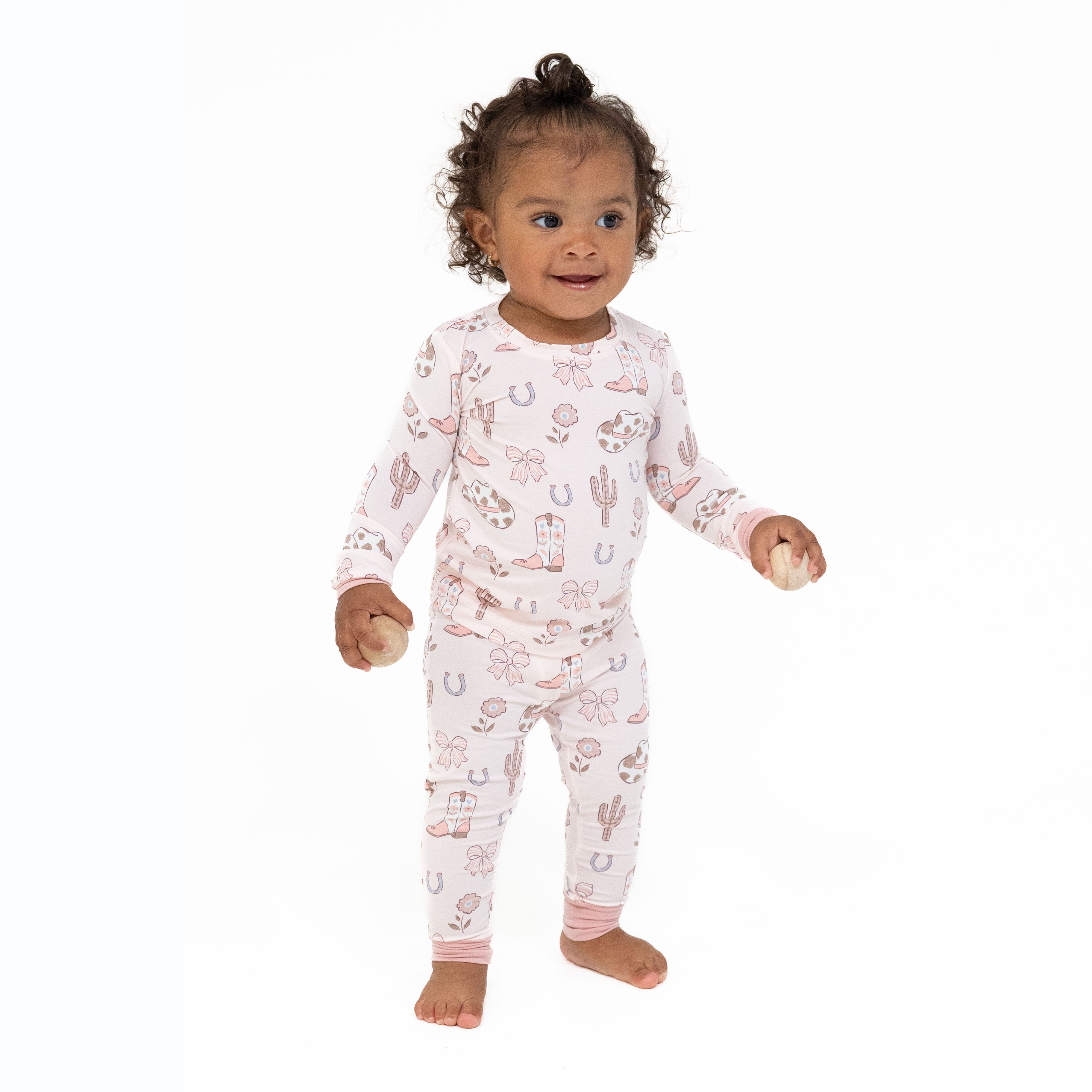 Cowgirl Boots And Bows - Long Sleeve Loungewear Set