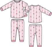 Megan's Bowtiful Hockey Stripe - Long Sleeve Loungewear Set