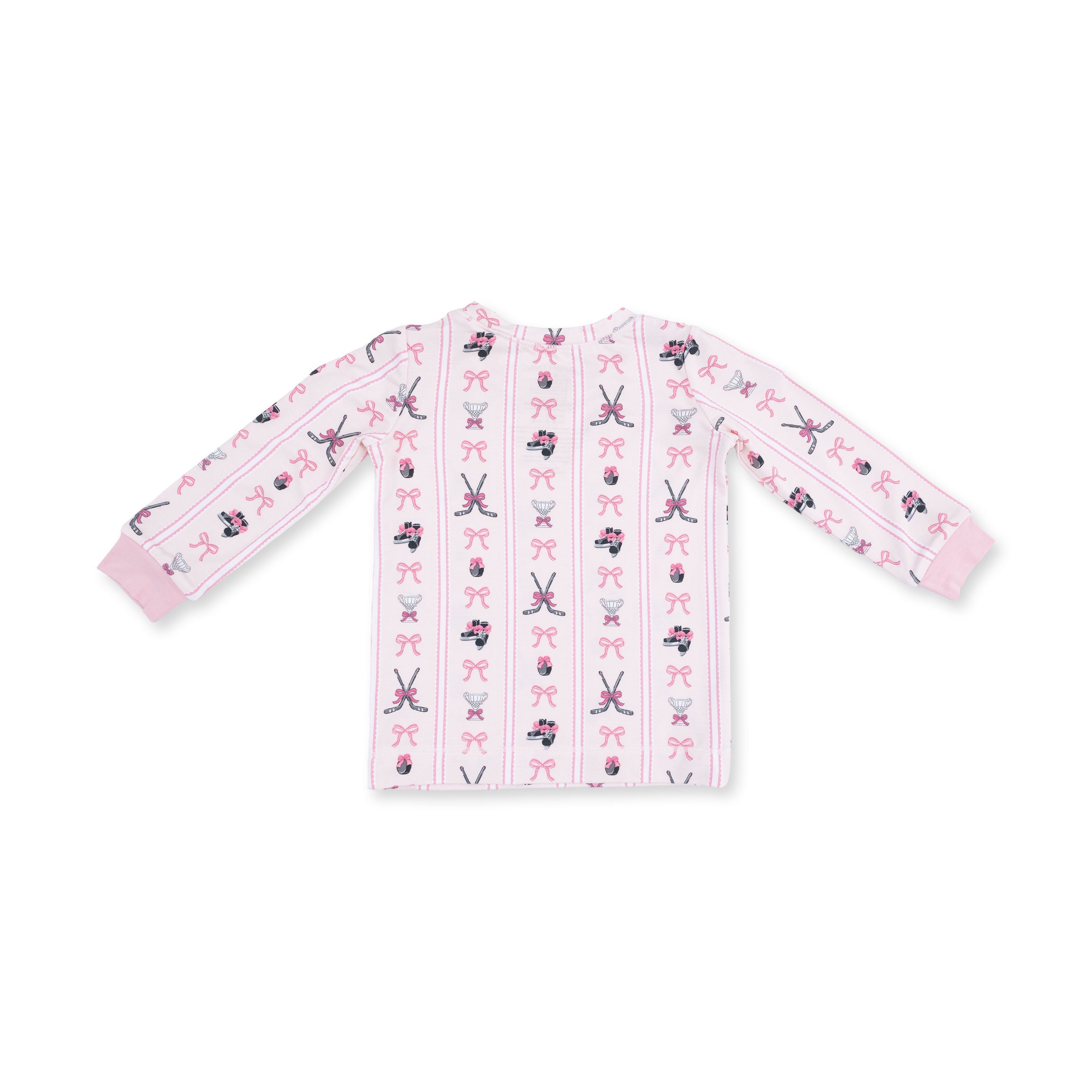 Megan's Bowtiful Hockey Stripe - Long Sleeve Loungewear Set