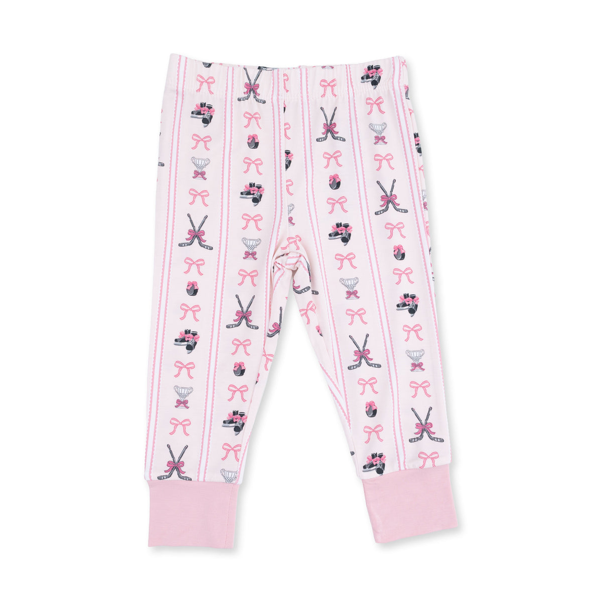 Megan's Bowtiful Hockey Stripe - Long Sleeve Loungewear Set