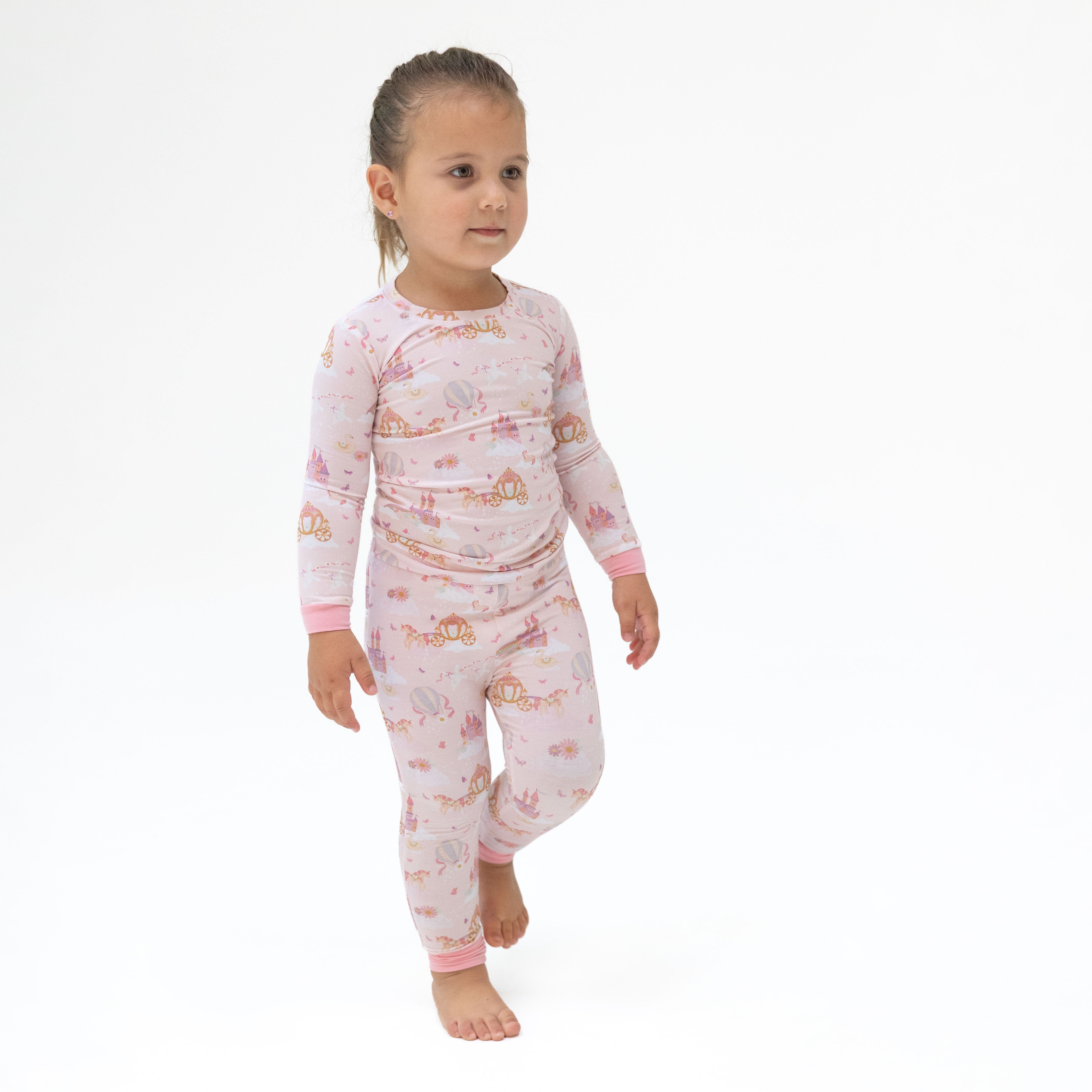 Princess Unicorns And Castle - Long Sleeve Loungewear Set