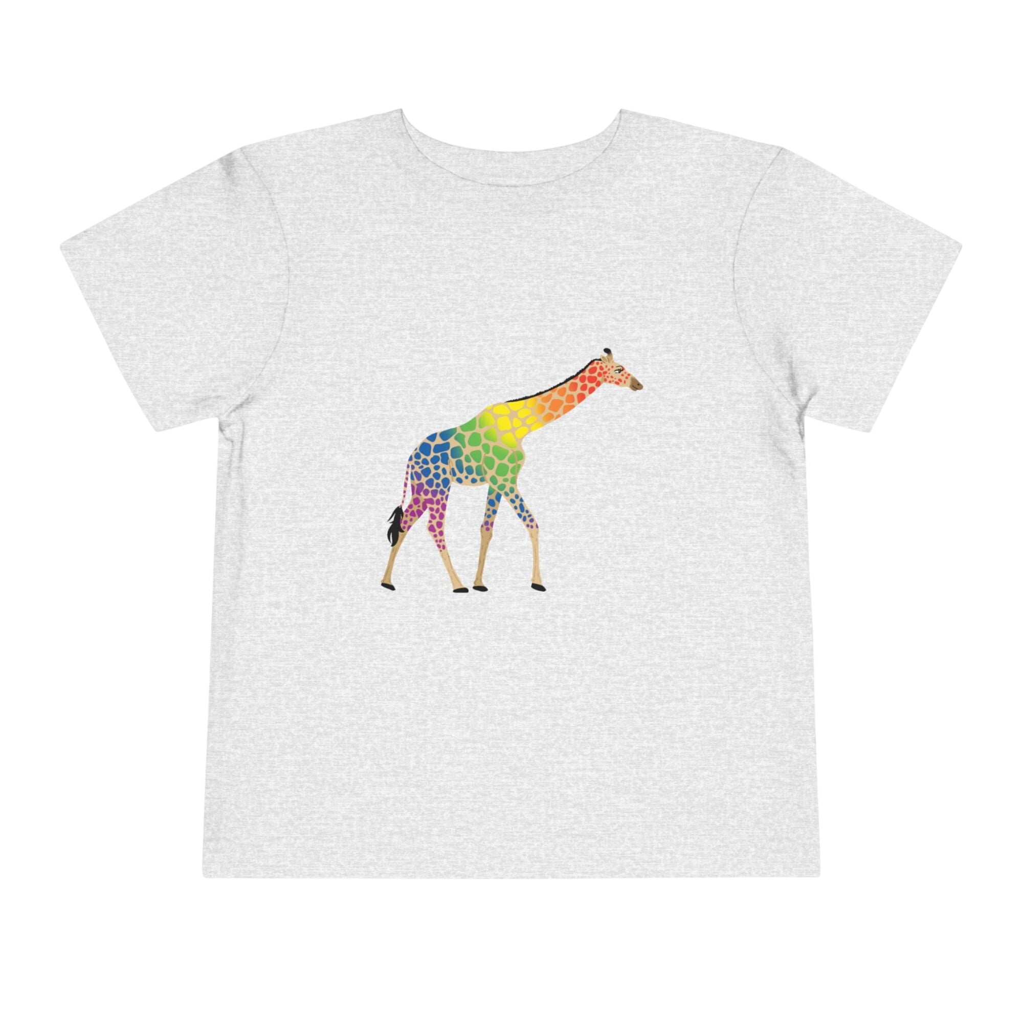 Rainbow On My Parade Giraffe Toddler Tee Shirt