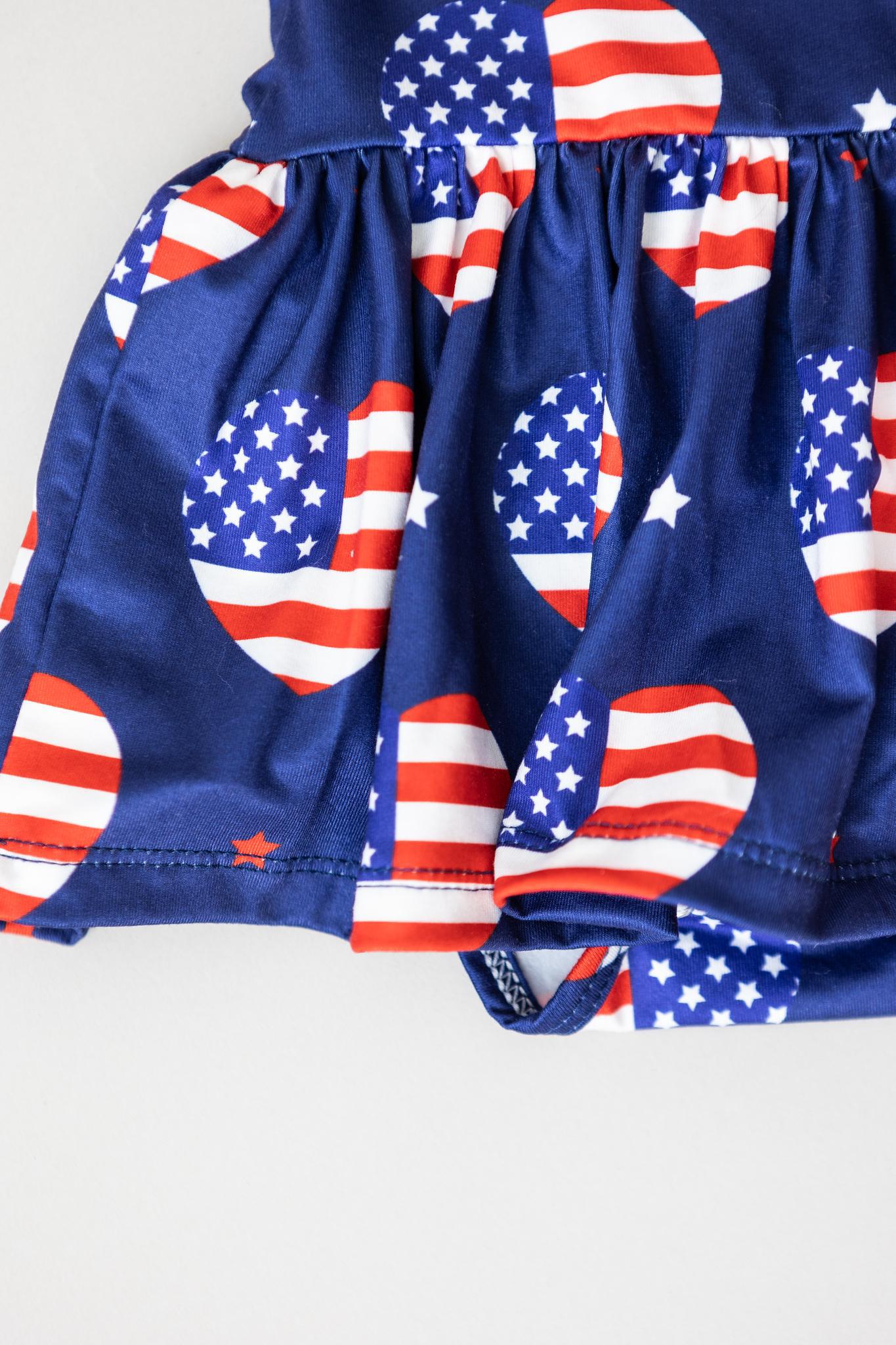 I Heart The Usa S/s Twirl Bodysuit