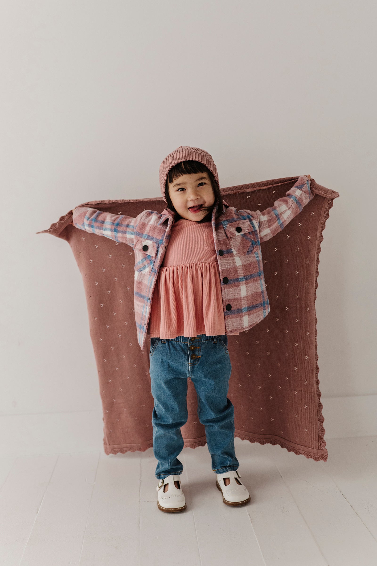 Knit Blanket In Rose
