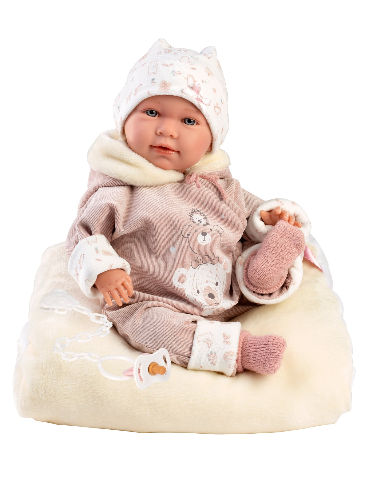 16.5" Articulated Newborn Doll Kim with Cushion