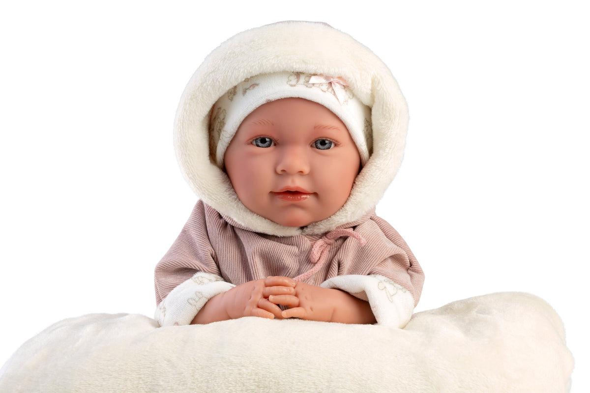 16.5" Articulated Newborn Doll Kim with Cushion