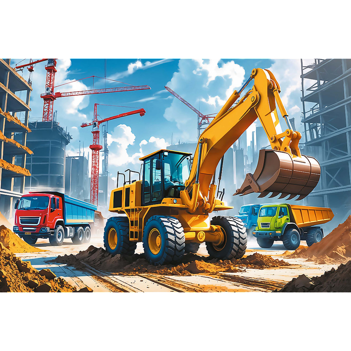 Kids Backhoe Loader Tractor 60 Piece Puzzle