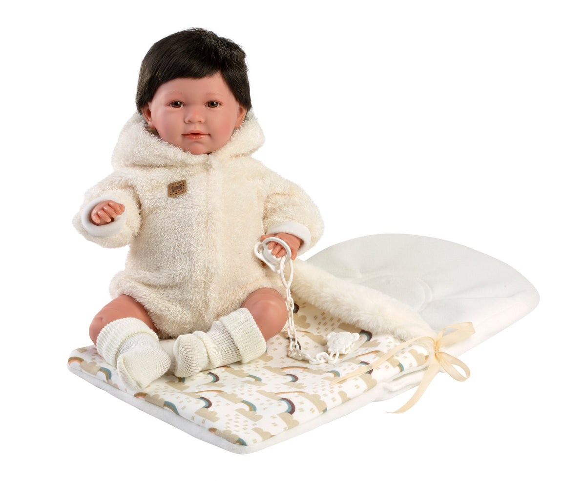 16.5" Articulated Newborn Doll Alejandro with Cushion