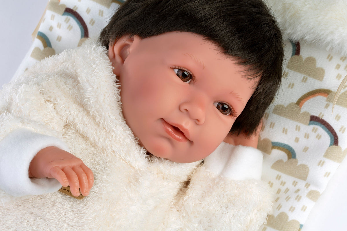 16.5" Articulated Newborn Doll Alejandro with Cushion