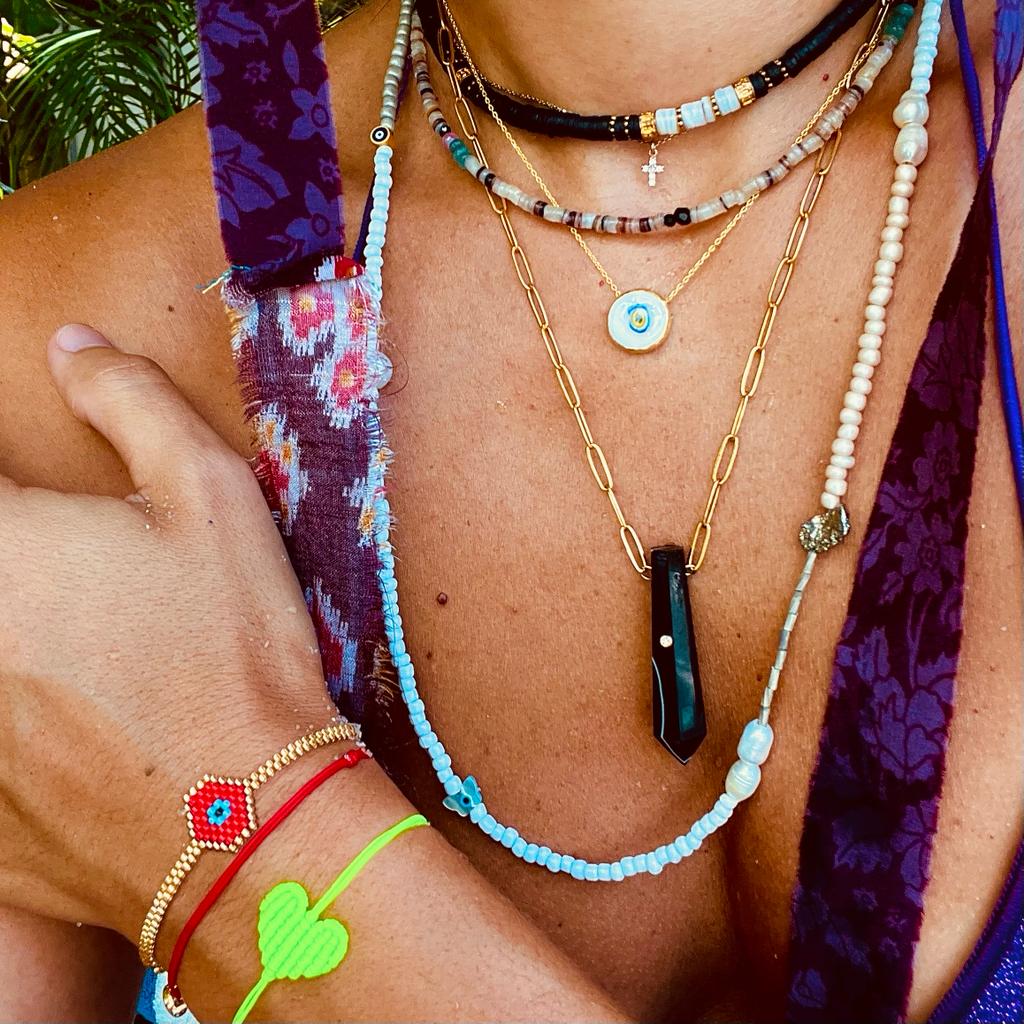 Snow Evil Eye Necklace