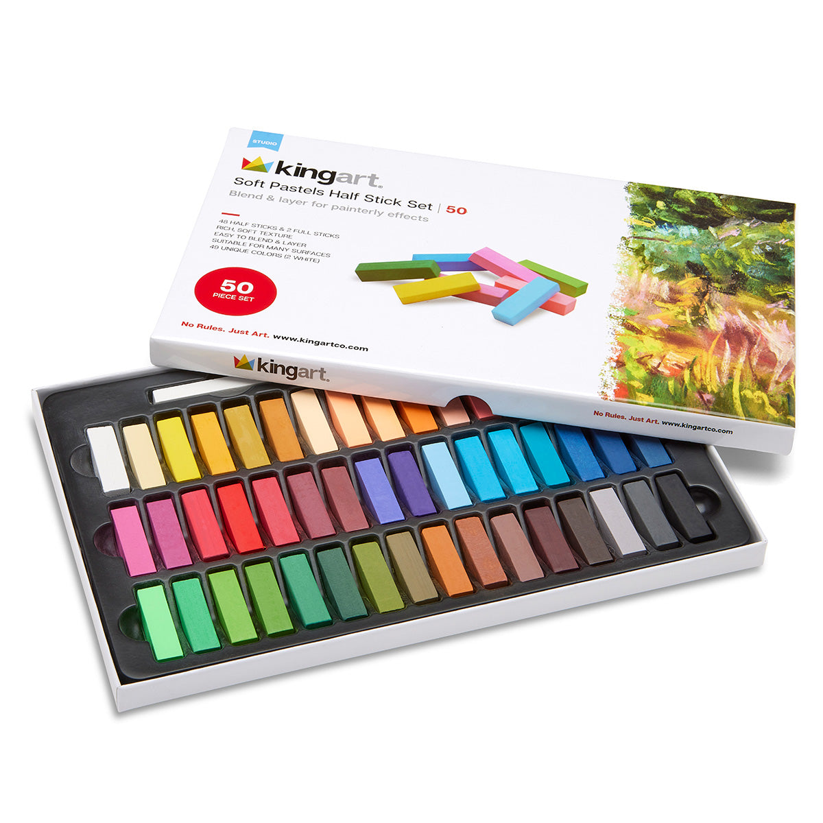 Soft Square Pastels Half Sticks 50 Pc