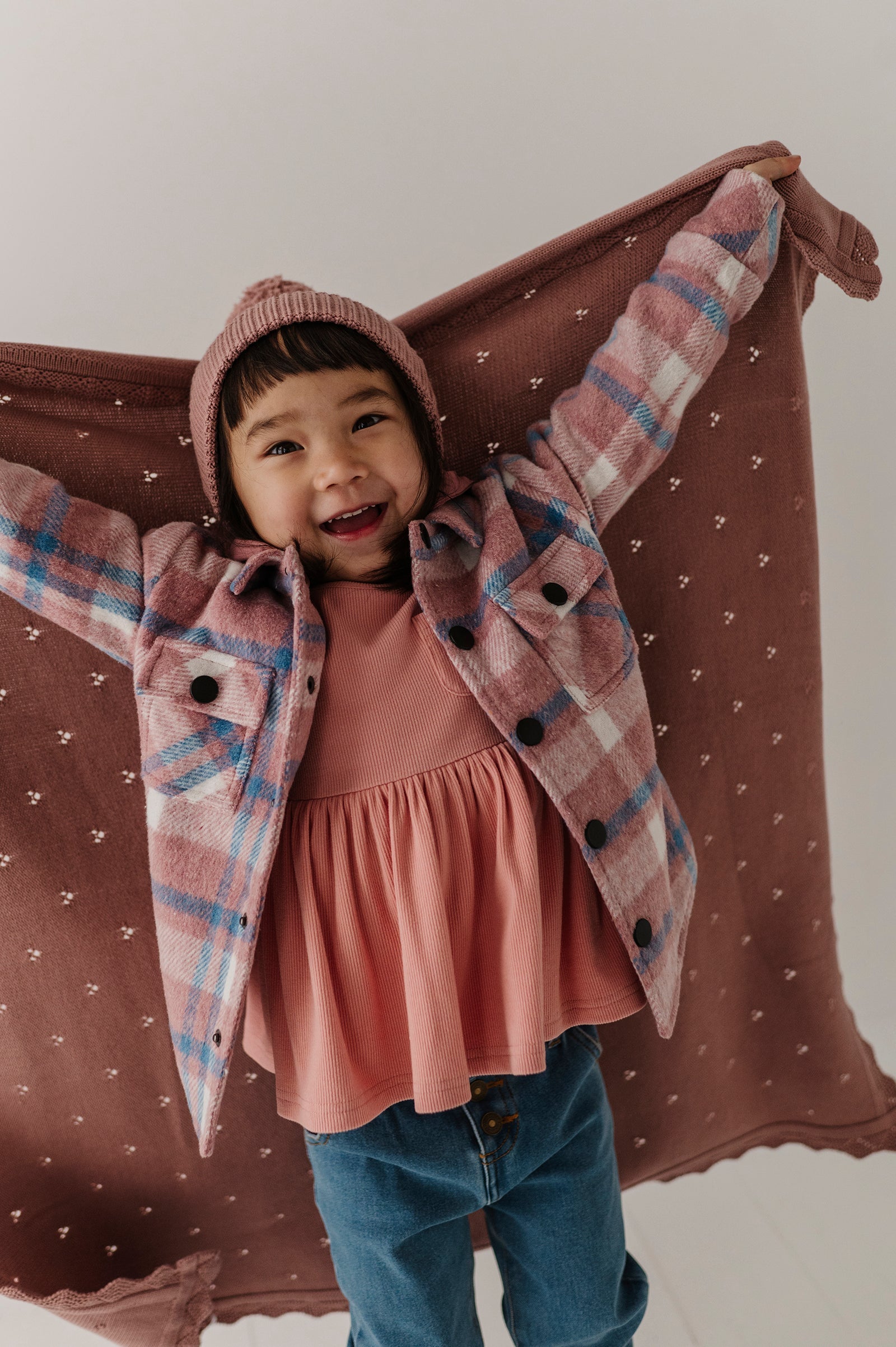 Knit Blanket In Rose