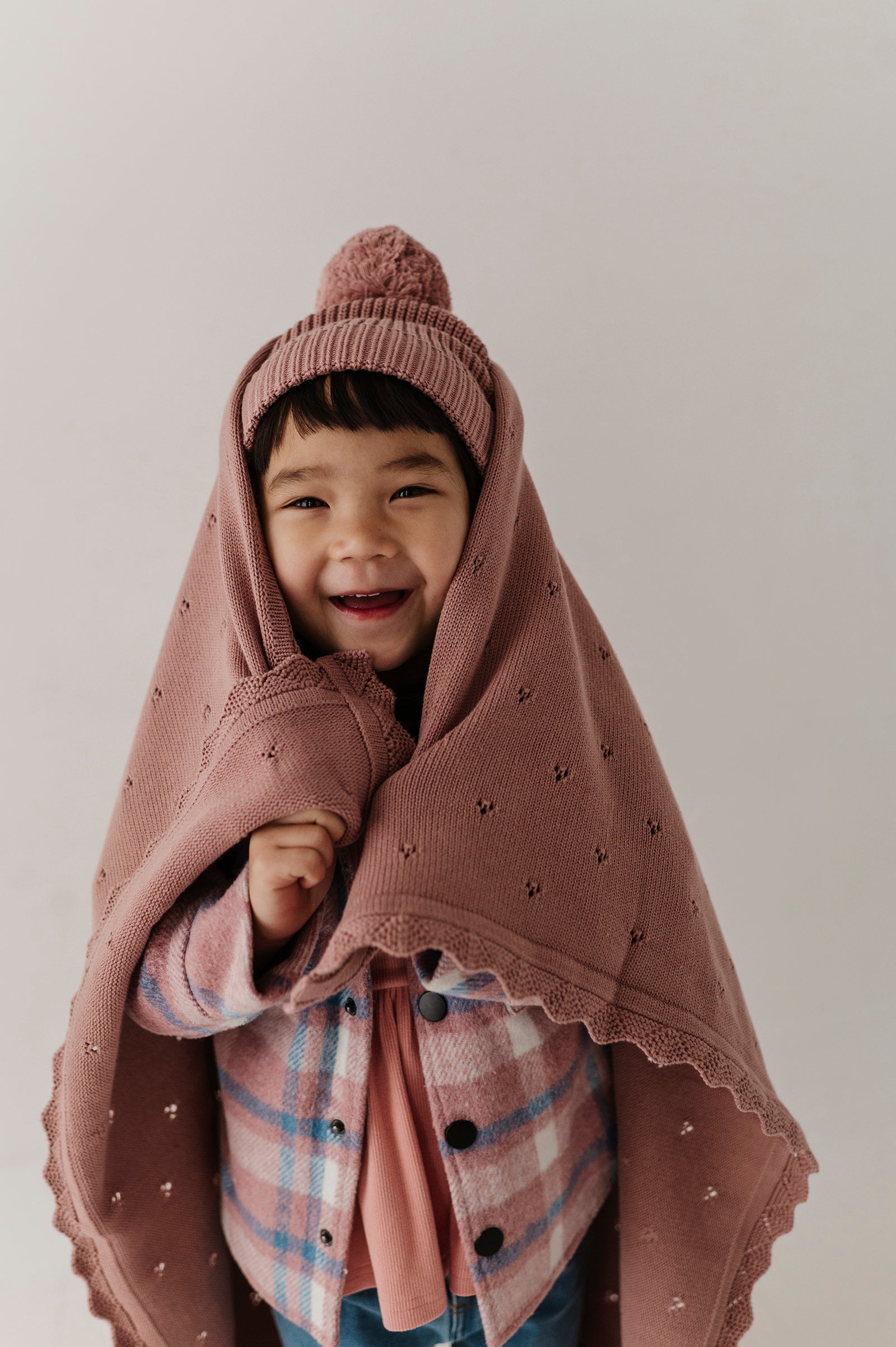 Knit Blanket In Rose