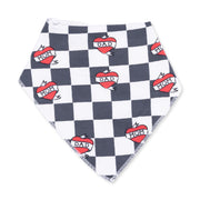 Heart Tattoo Check Black - Bandana Bib