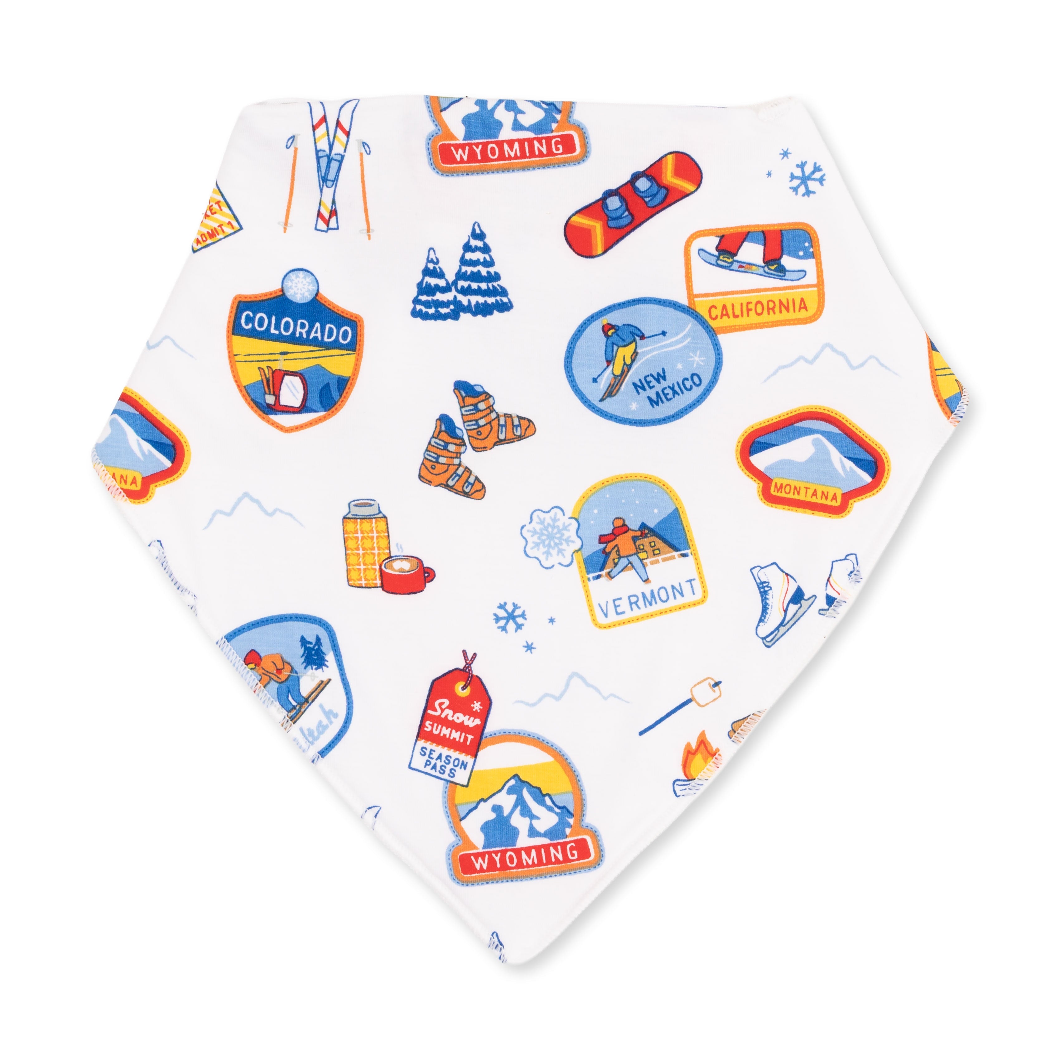 Vintage Ski Patches - Bandana Bib