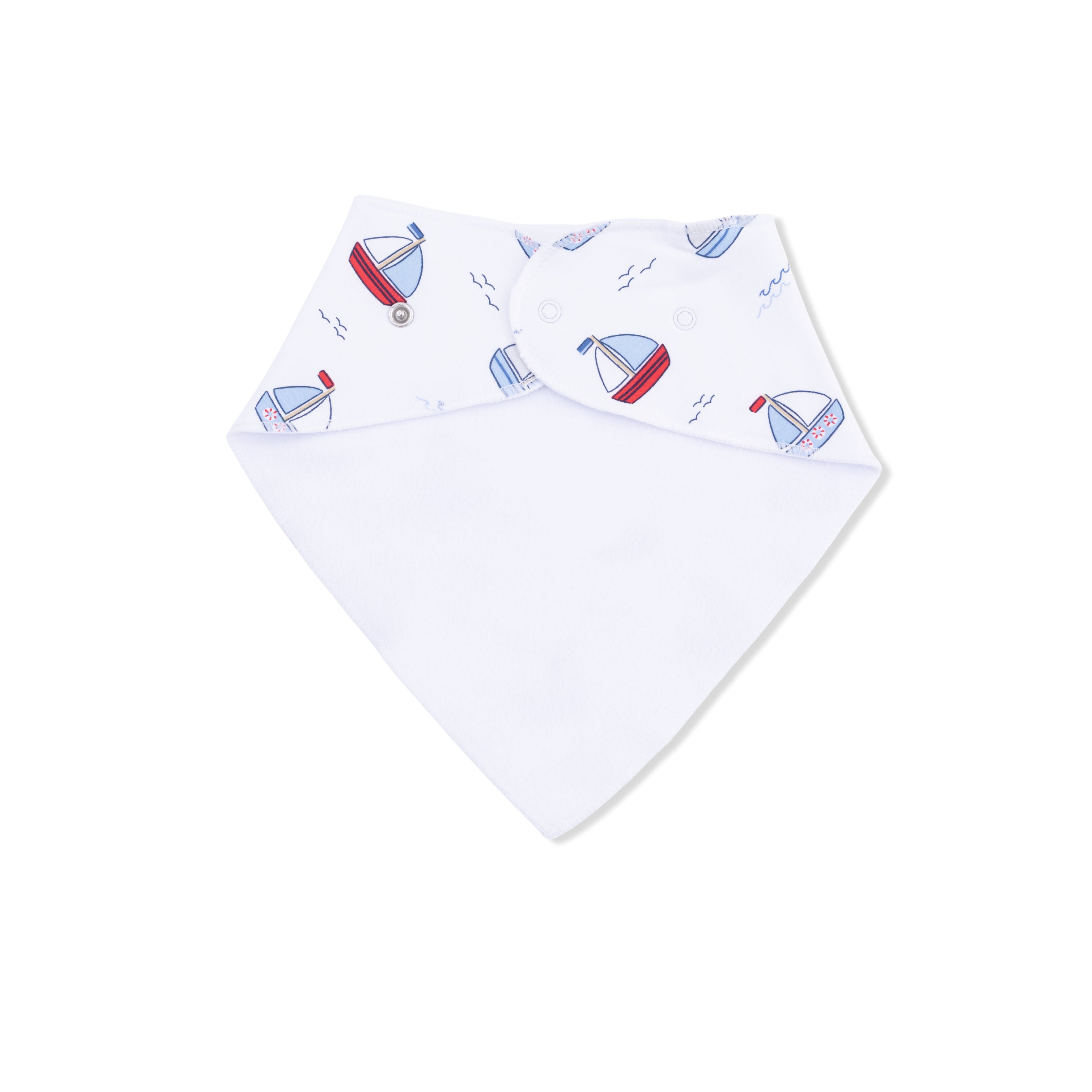 Bubbly Sailboats Blue - Bandana Bib