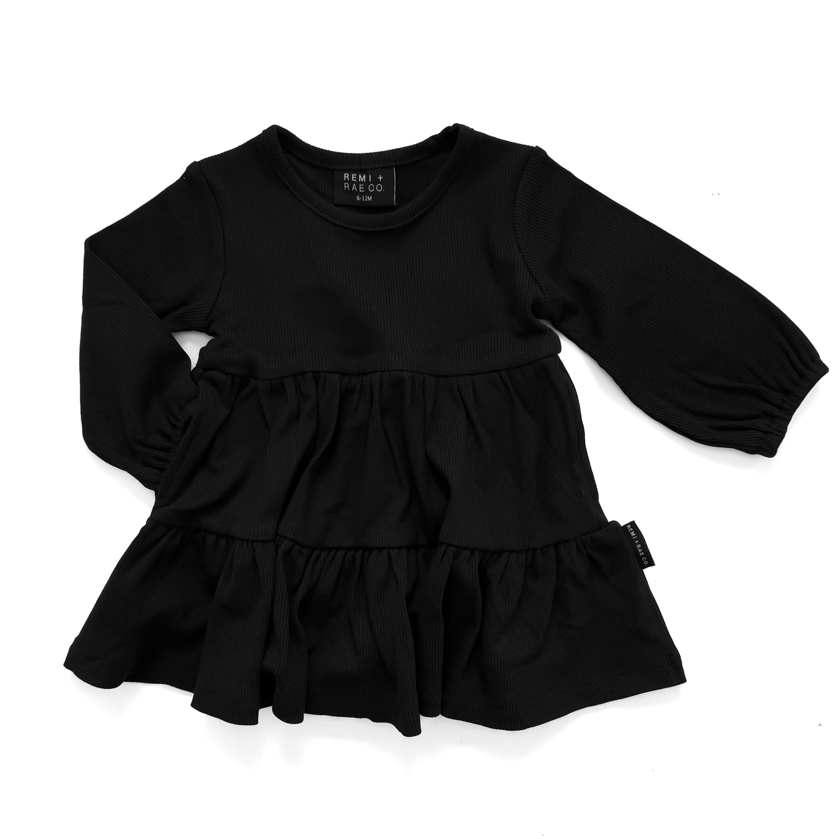 Bamboo Ribbed Dress - Black