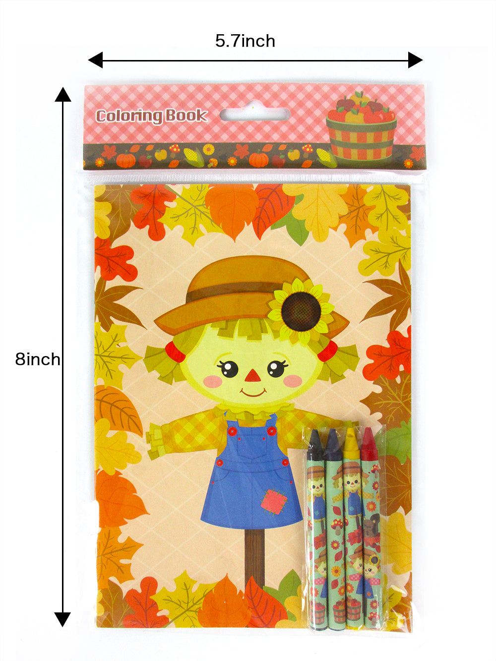 Fall Harvest Autumn Coloring Books With Crayons Party Favors - Set Of 6 Or 12
