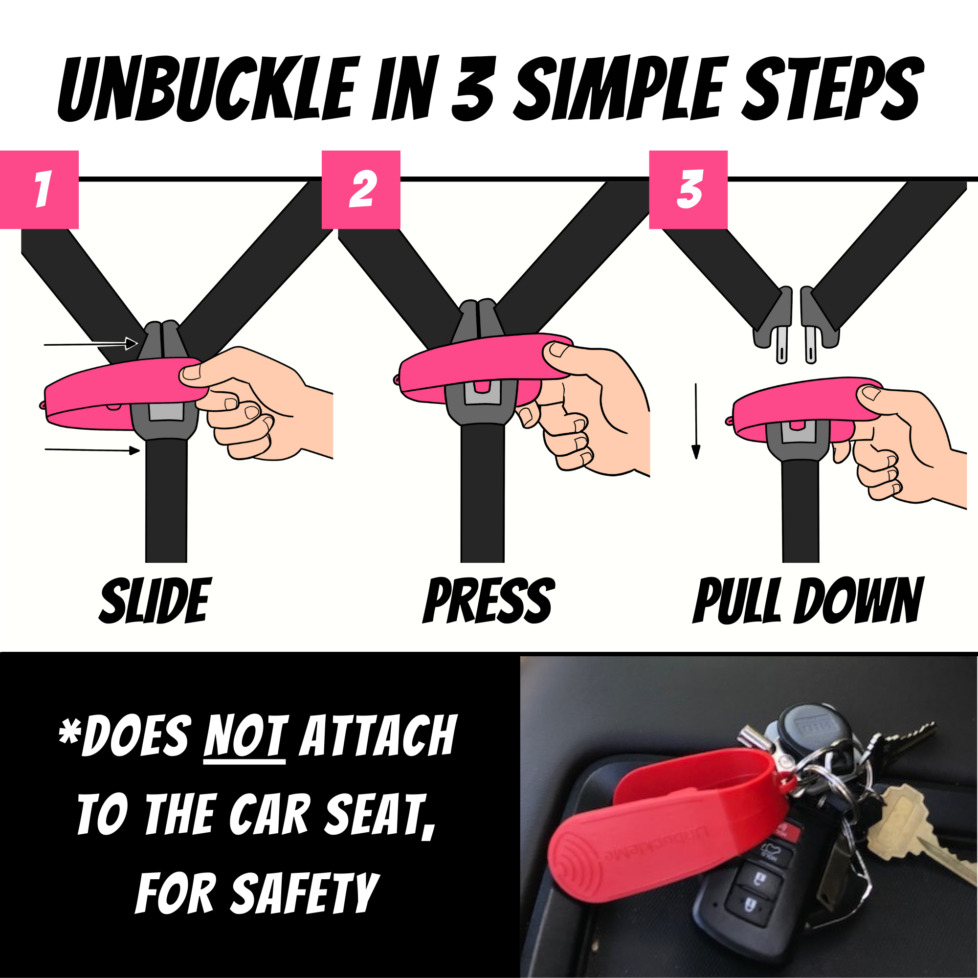 Unbuckleme Car Seat Buckle Release Tool - Double Packs