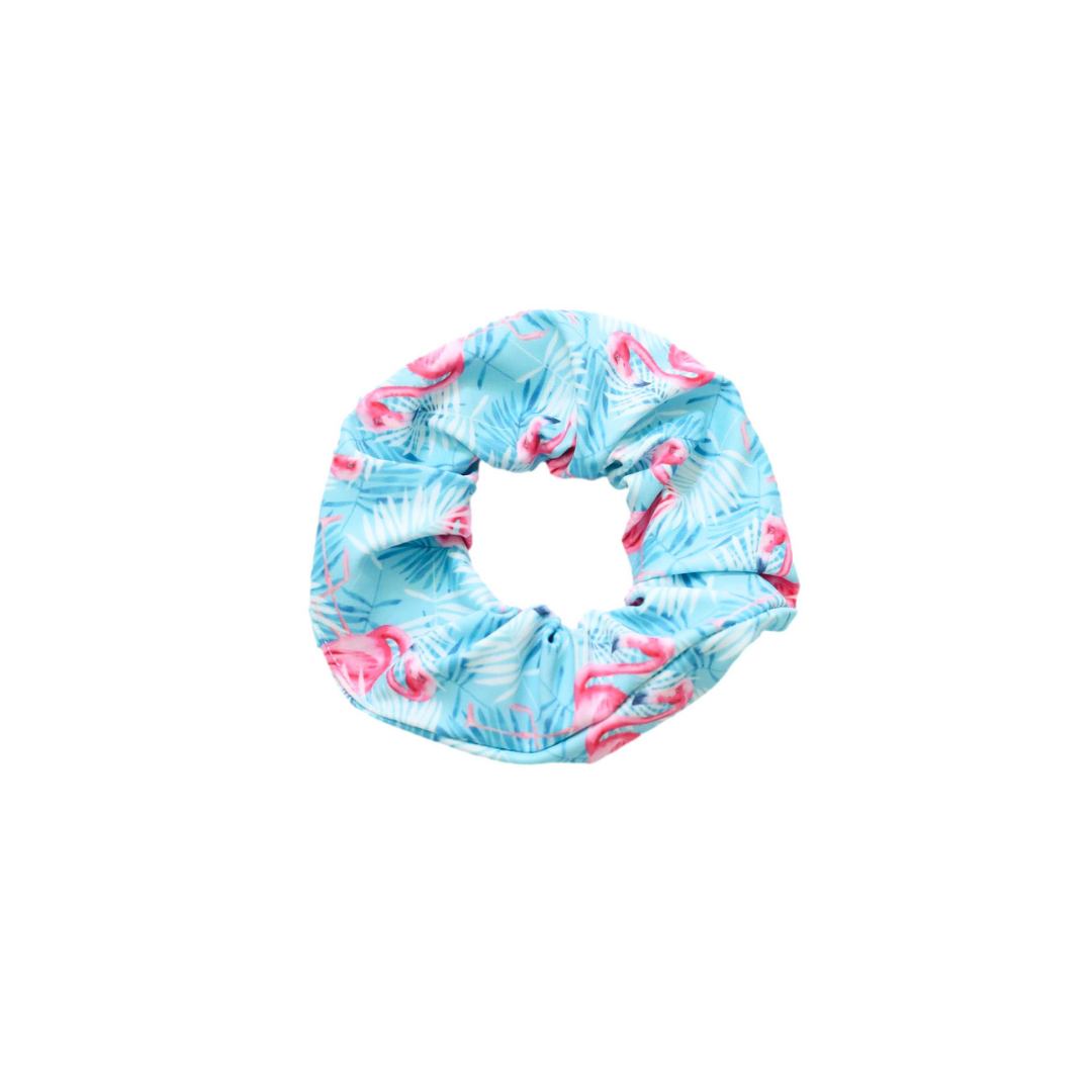 Aqua Flamingo Scrunchie