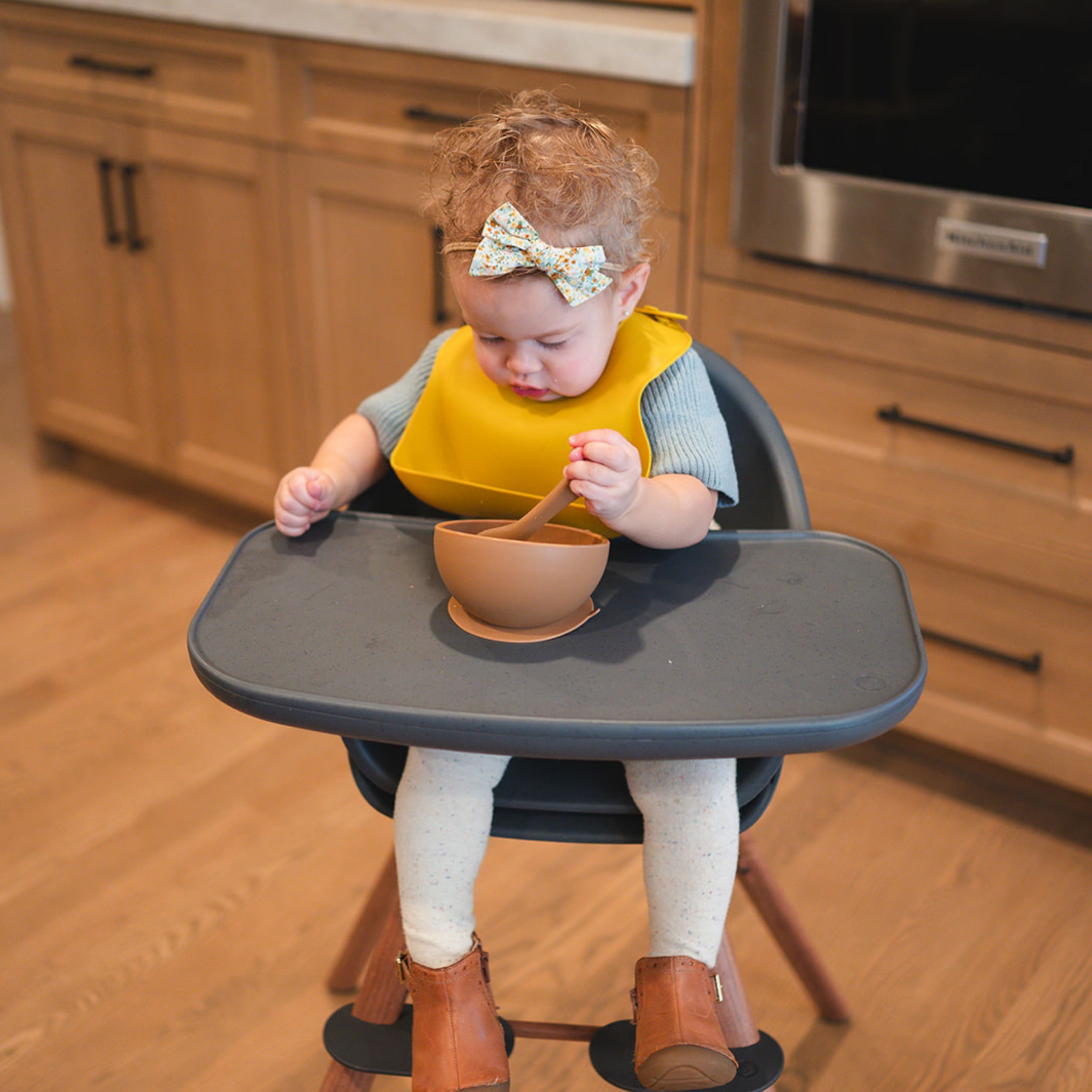 Charcoal Suction Bowl And Spoon Set