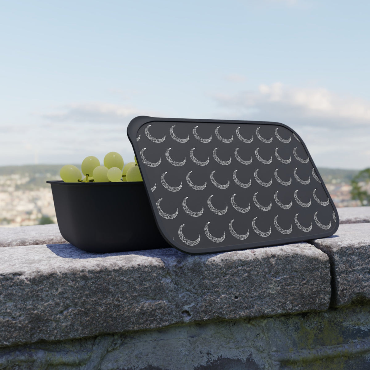 Victorian Crescent Bento Box With Band And Utensils