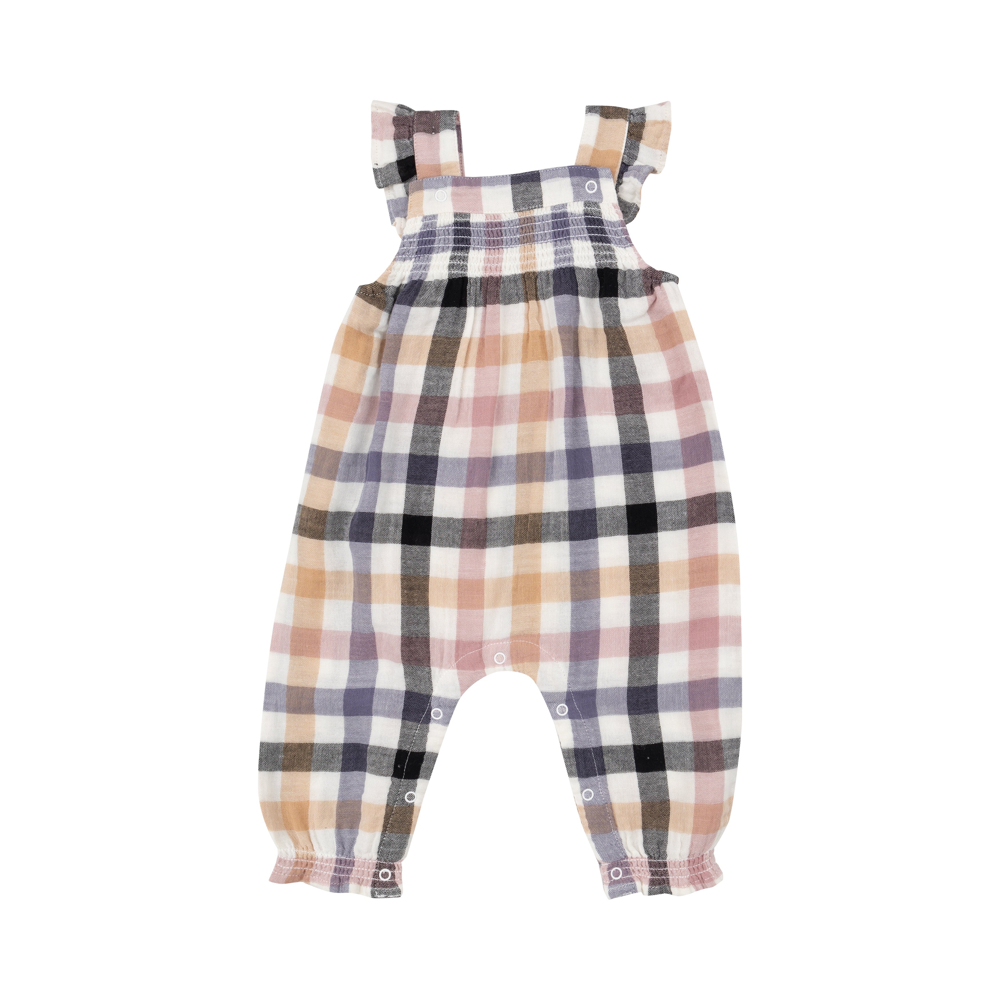 Smocked Overall - Harvest Plaid