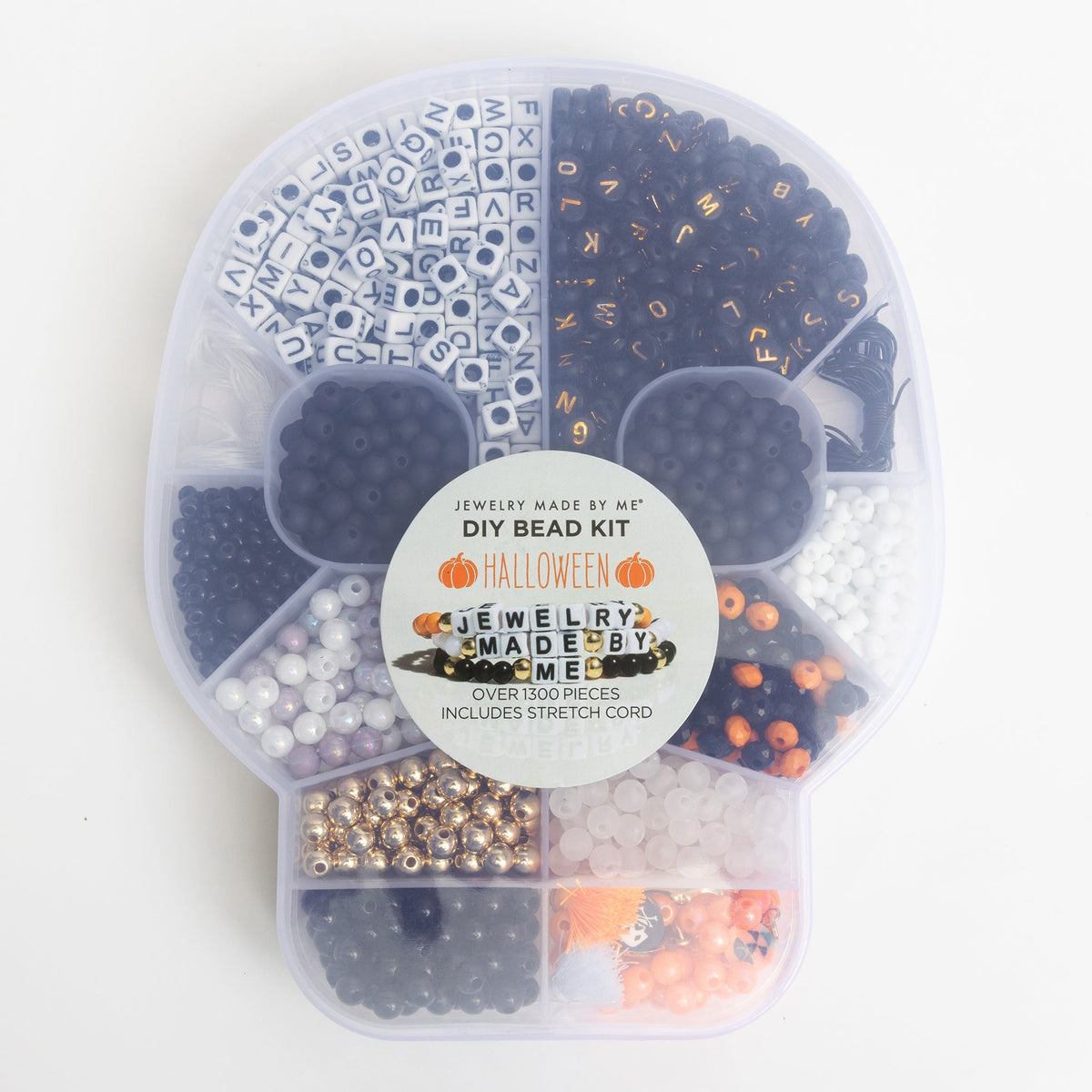 Halloween Skull Compartment Box Diy Letter Bead Kit