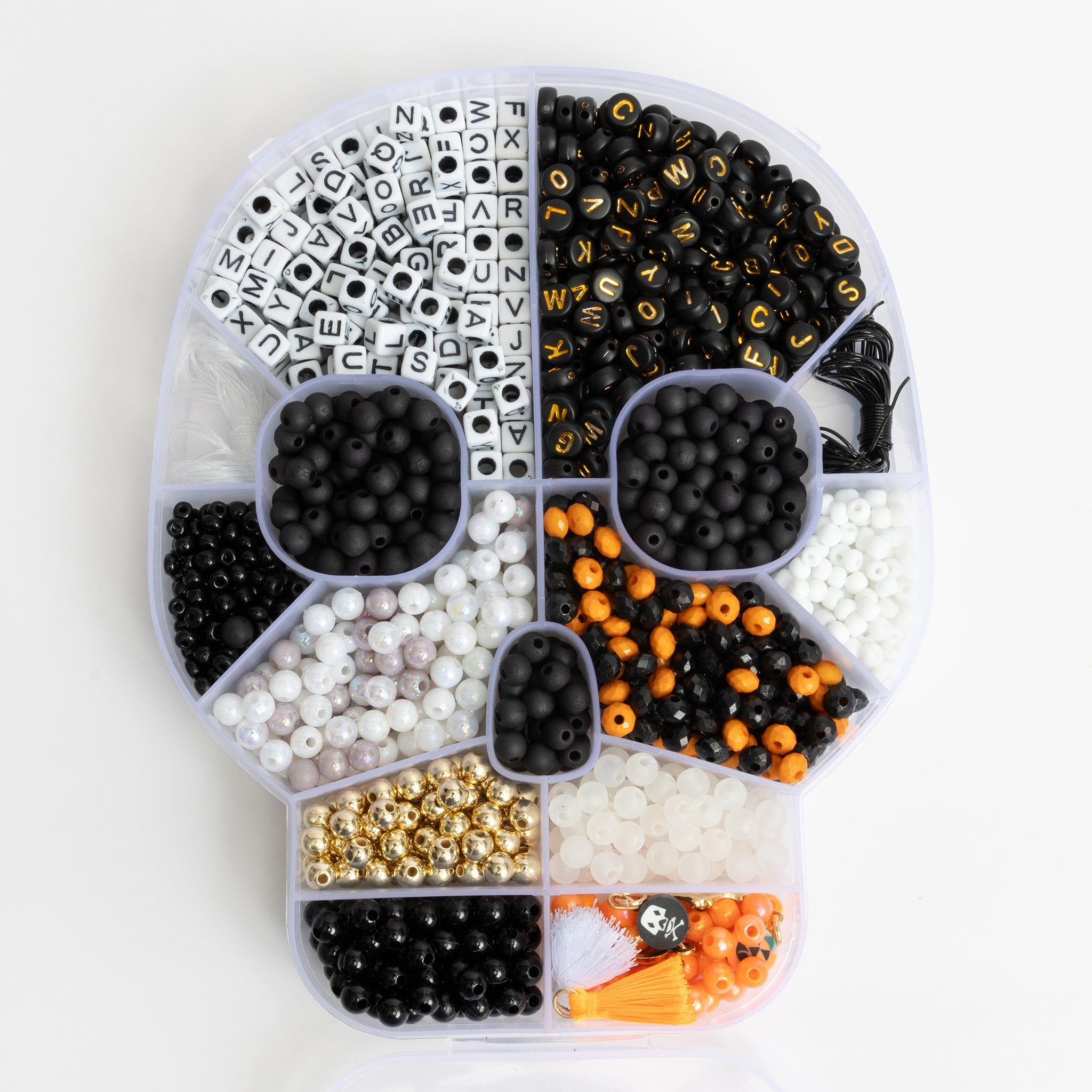 Halloween Skull Compartment Box Diy Letter Bead Kit