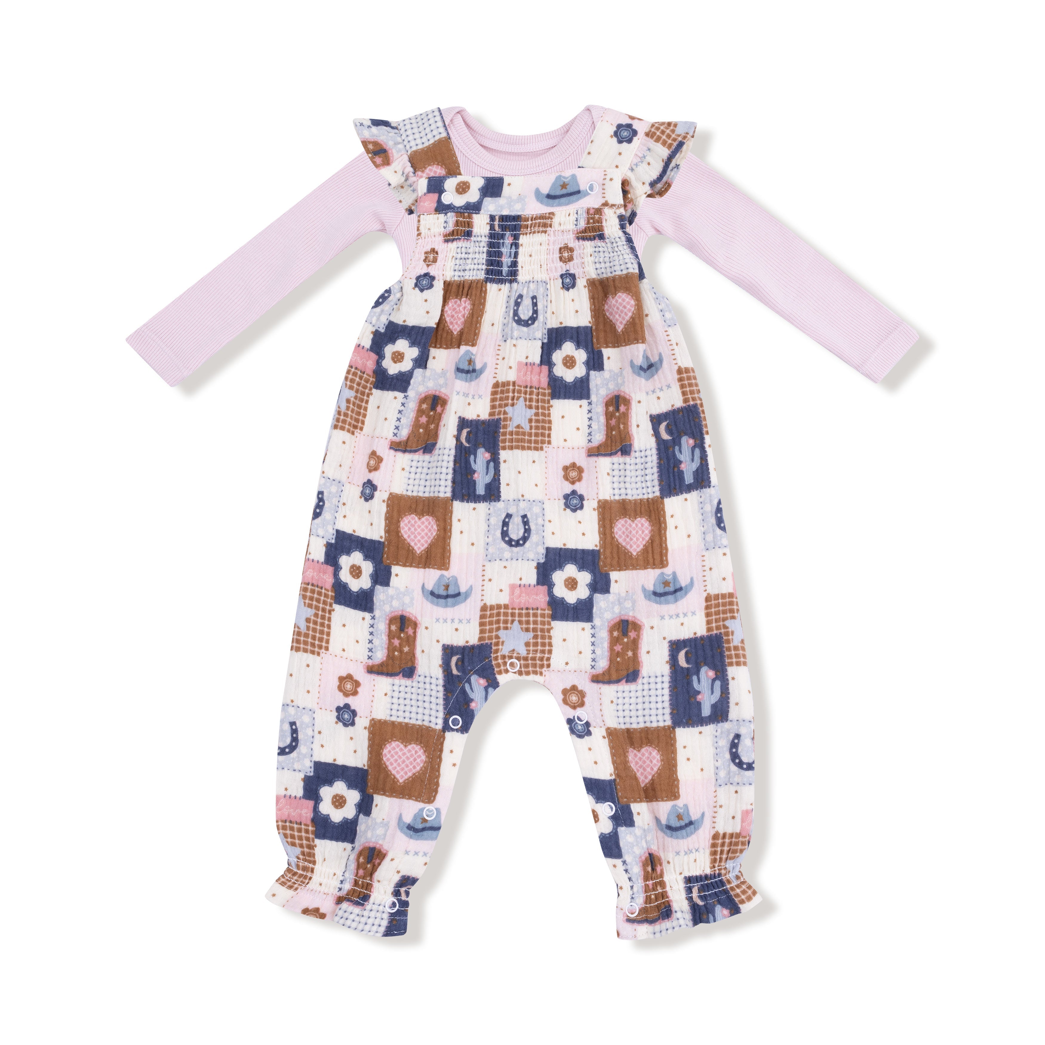 Smocked Overall Set