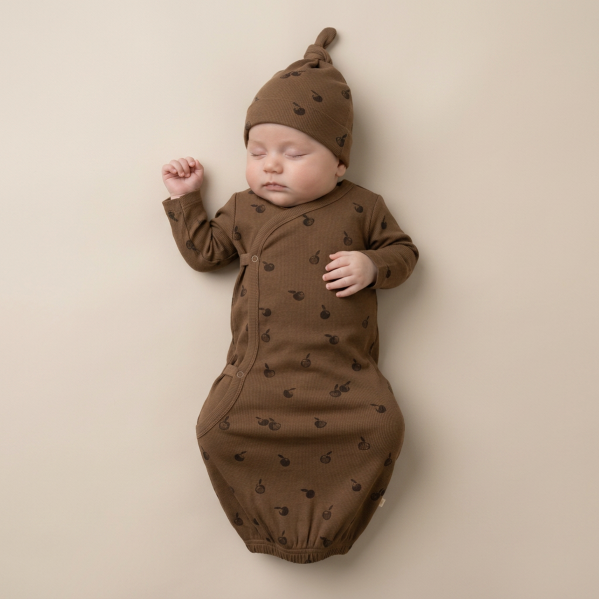 Organic Kimono Infant Sleep Gown - Apple