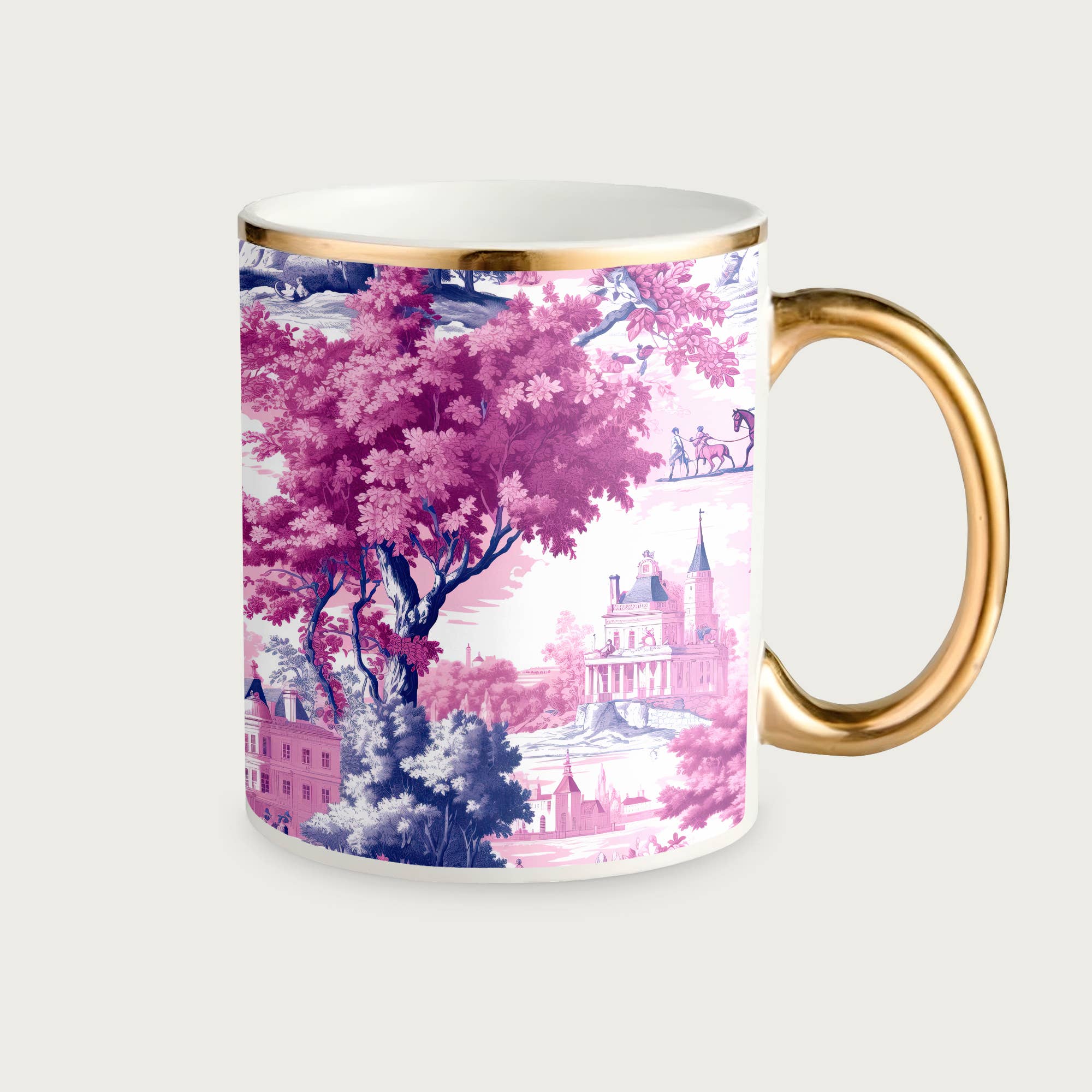Blue /pink Toile Mug