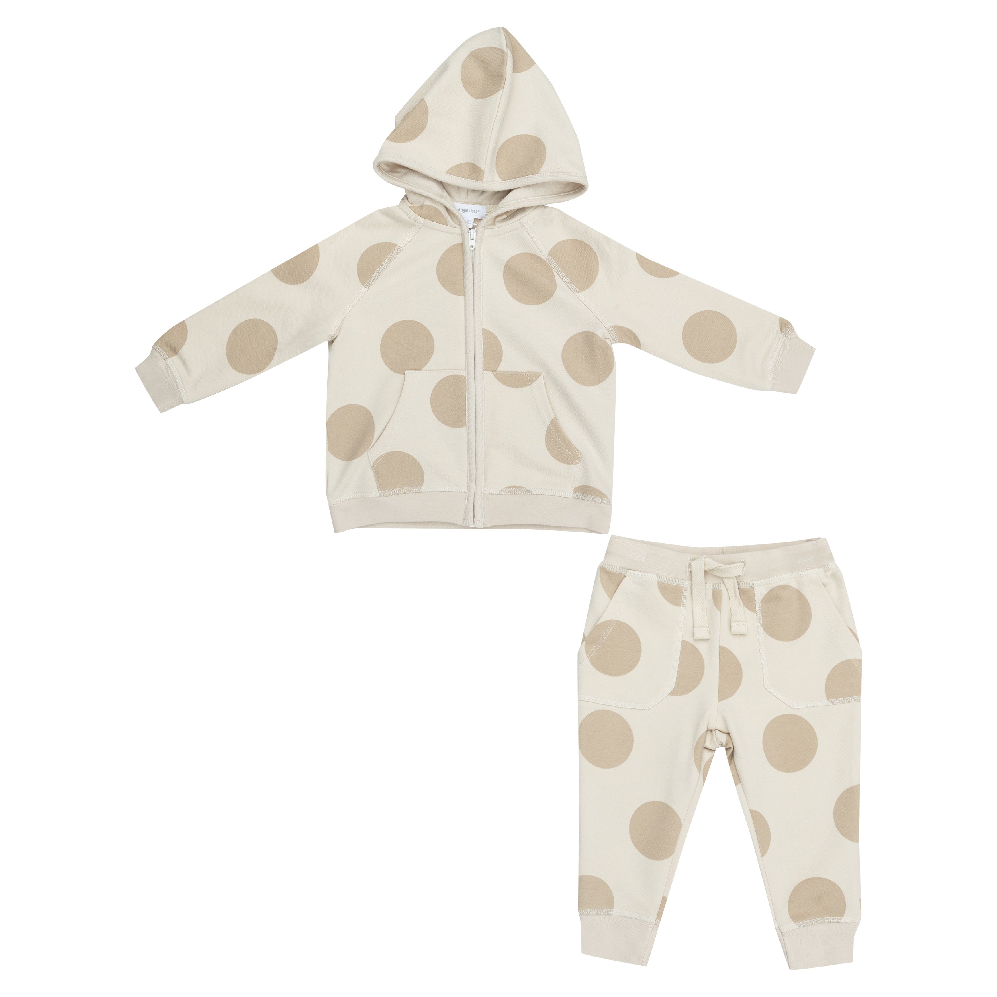 Hoodie And Jogger - Beige Dot