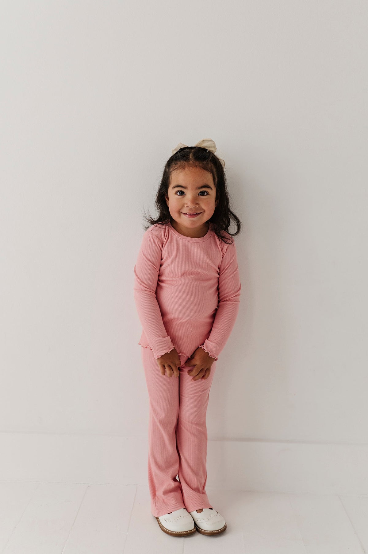 Girls Lettuce Hem Tee In Rose Elegance