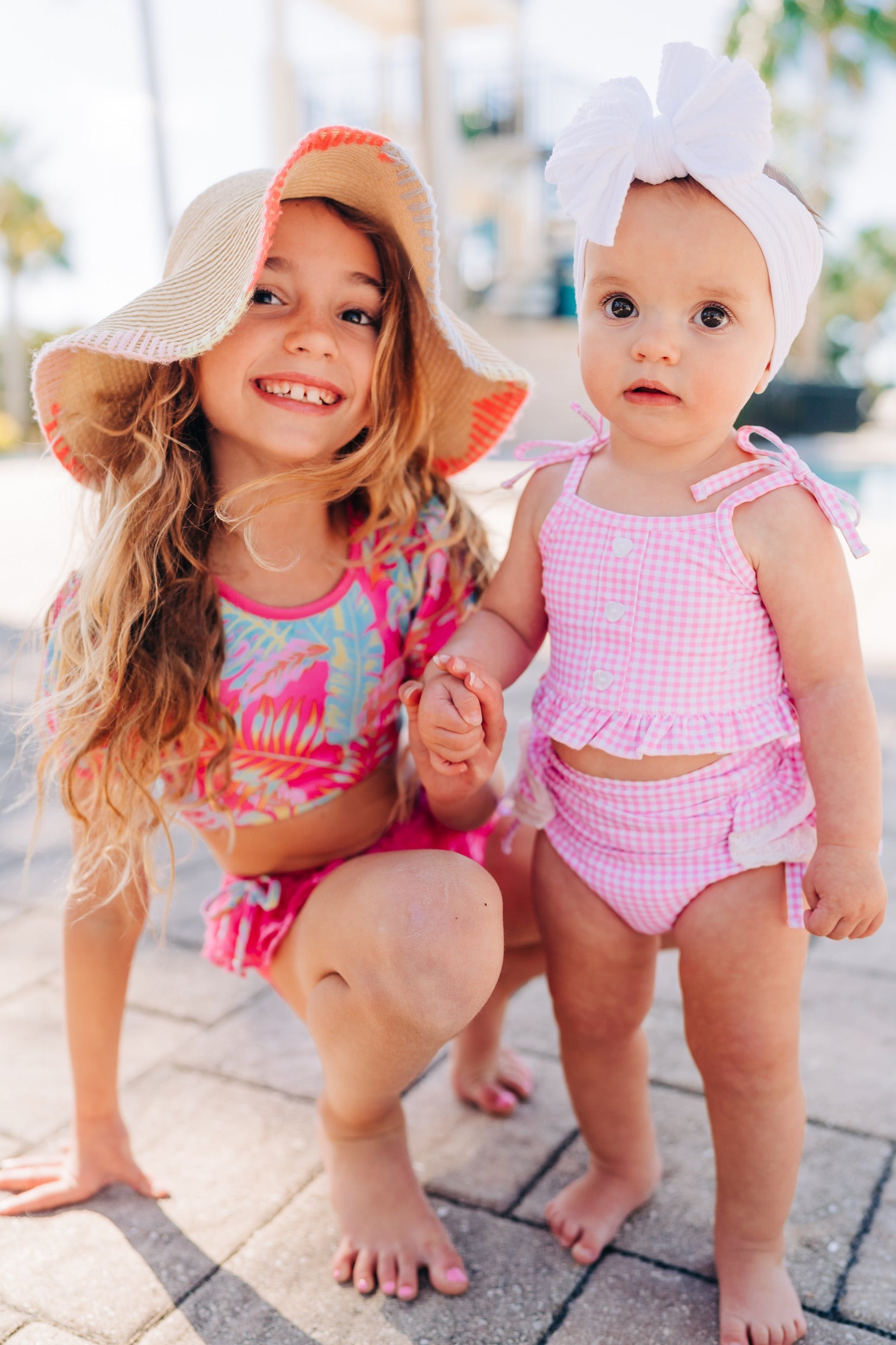 Paradise Pink Gingham High Waisted Bikini