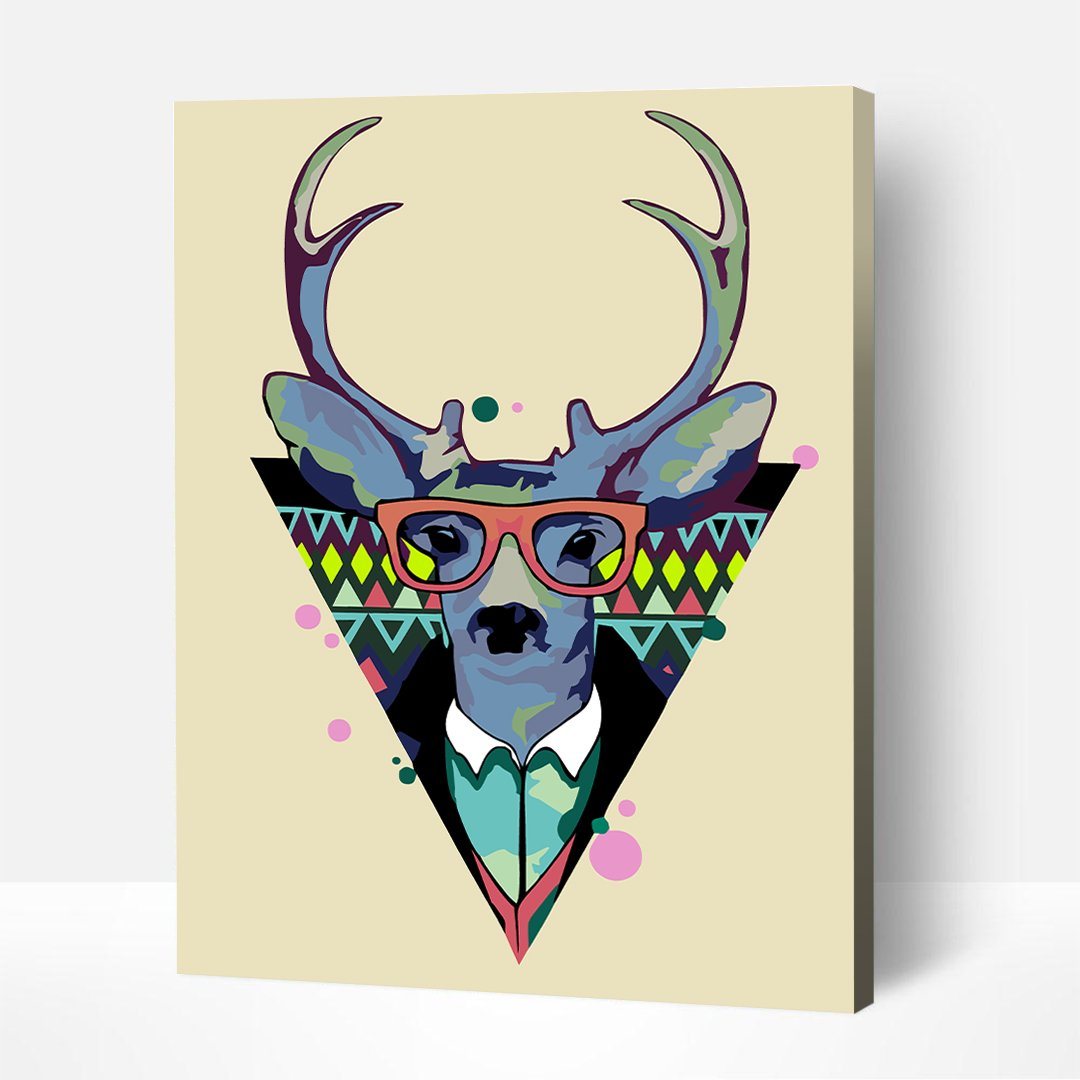 Cool Deer – Paint By Numbers Kit | Artwille | 14x18 Inch Canvas