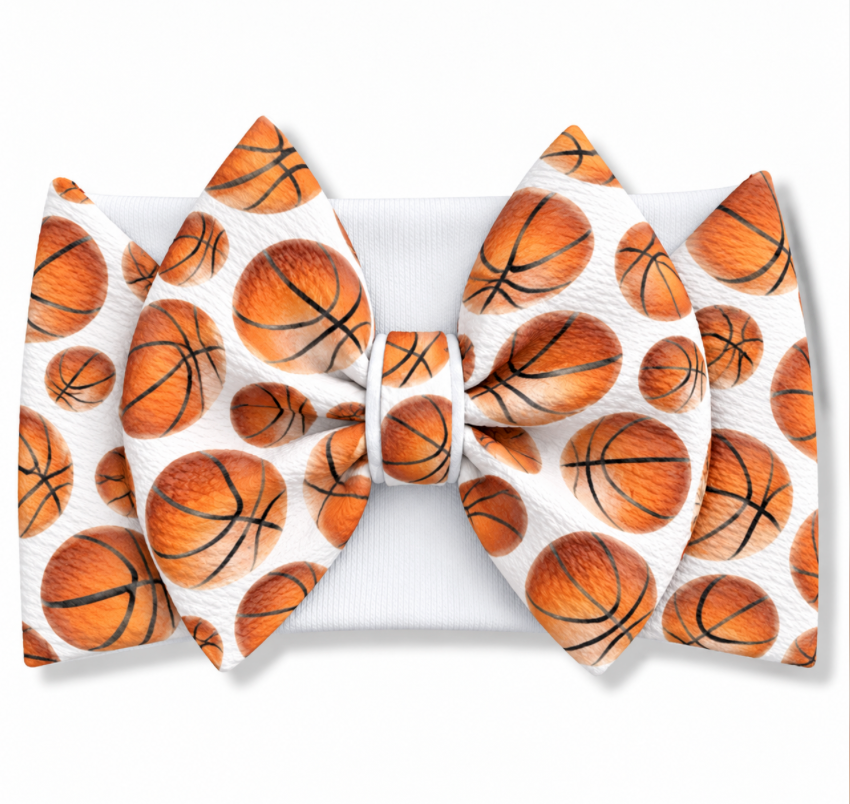 Basketball Baby Headwrap Bow