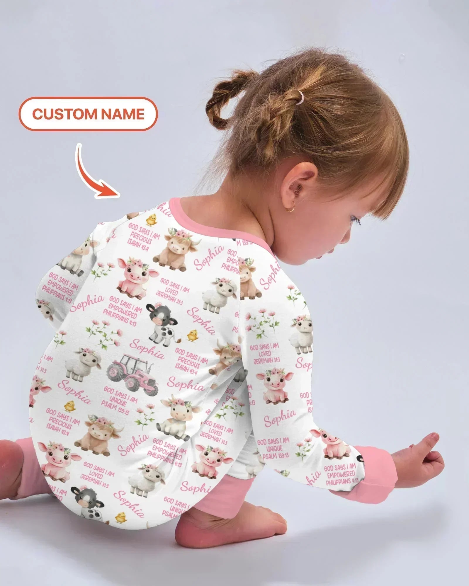 Custom Name God Says I Am Farm Animals Bamboo Convertible Zippy
