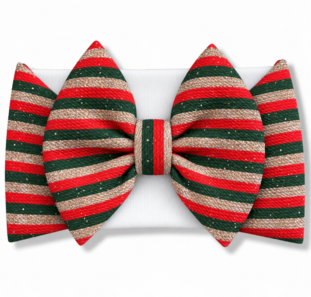 Christmas Glitter Stripe Baby Headwrap Bow