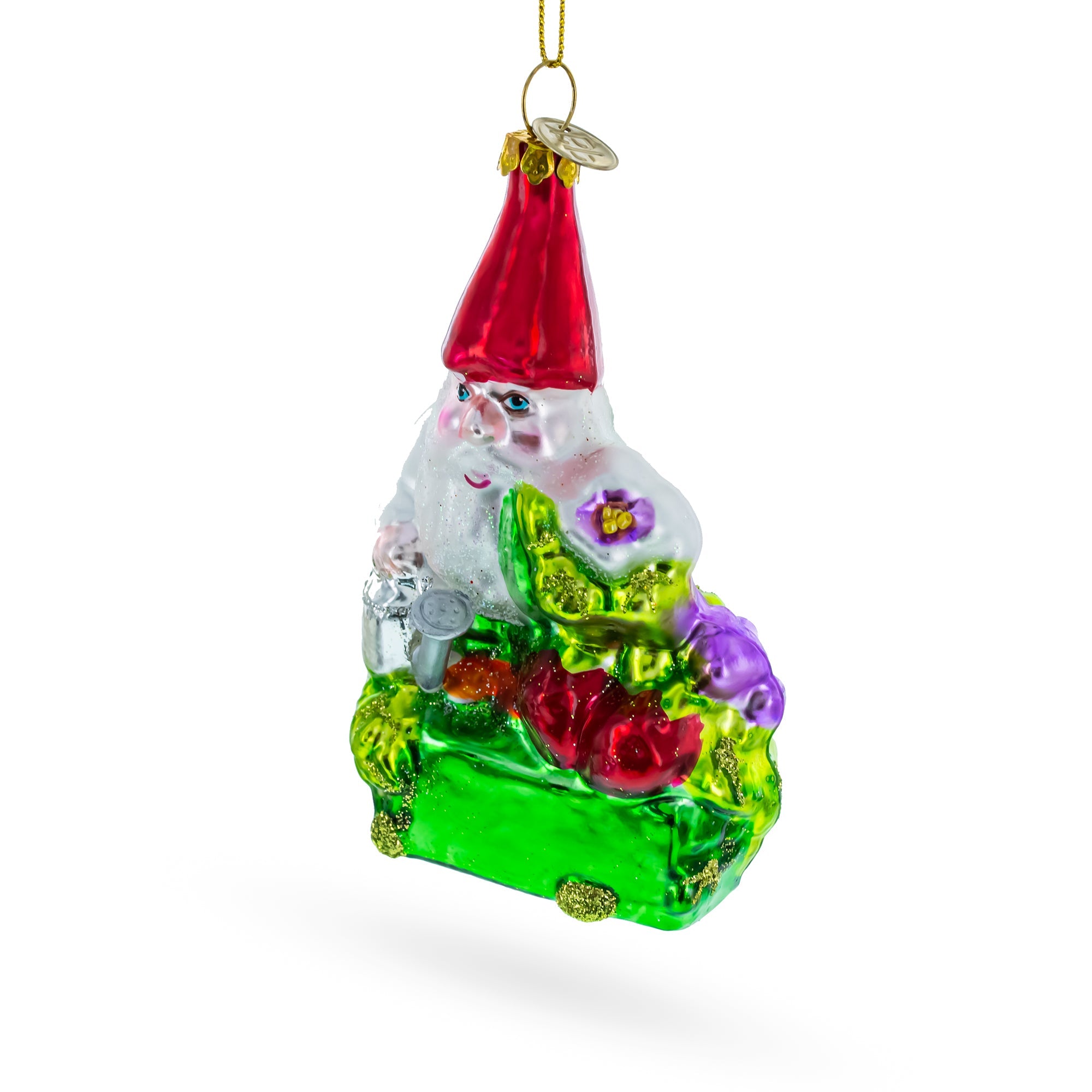 Enchanting Gnome - Blown Glass Christmas Ornament