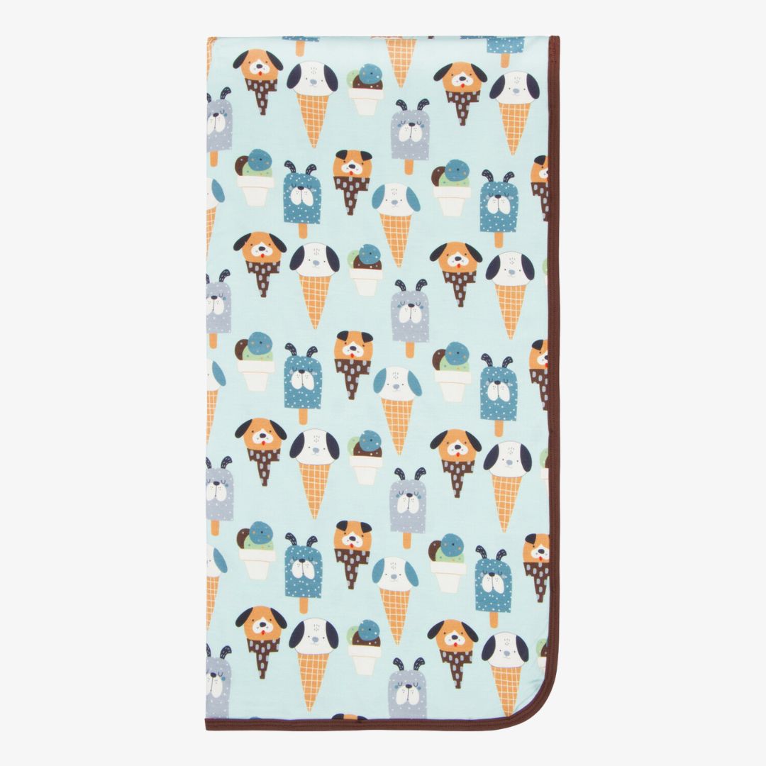 Ice Cream Paw-ty Blue Swaddle