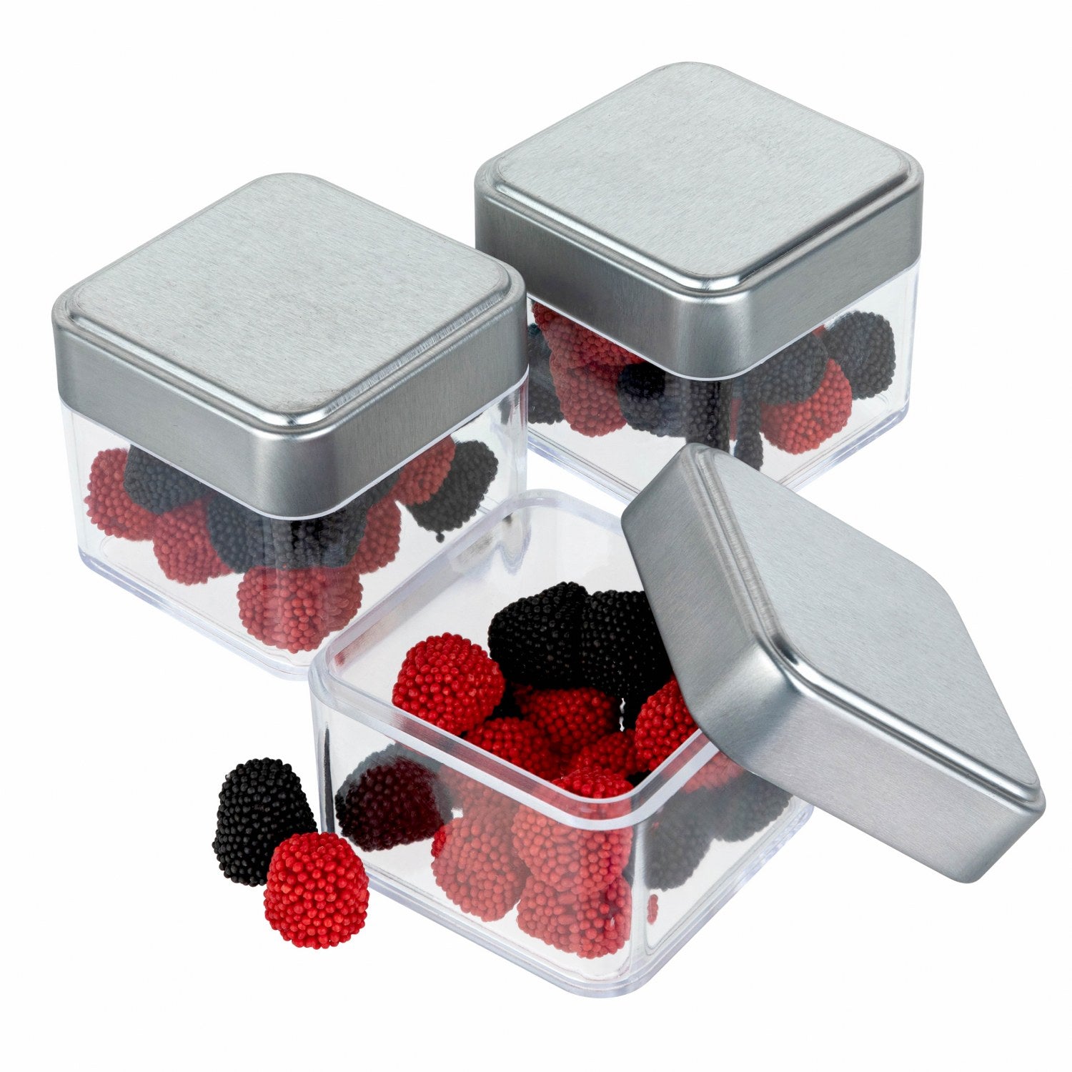 Square Box Shaped Acrylic Candy Boxes 24 Pack 2.125"x2.125"x1.875"