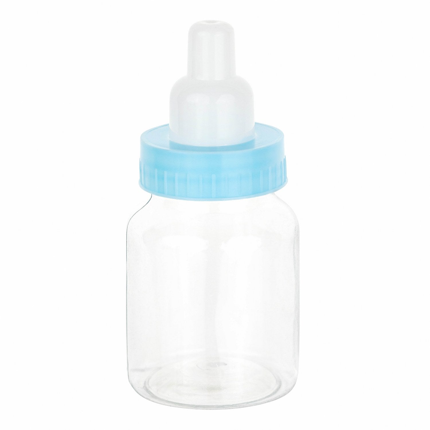 Blue Baby Boy Bottle Shaped Acrylic Candy Boxes 72 Pack 1.5"x3.5"