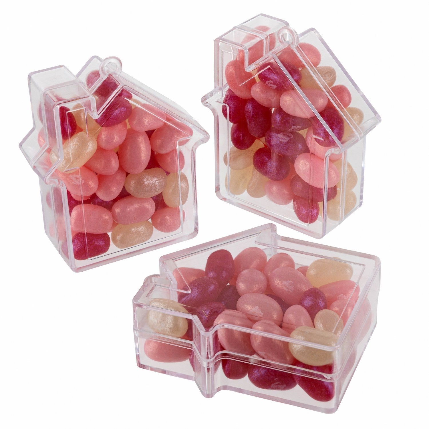 House Shaped Acrylic Candy Boxes 24 Pack 2.83"x2.08"x1.02"