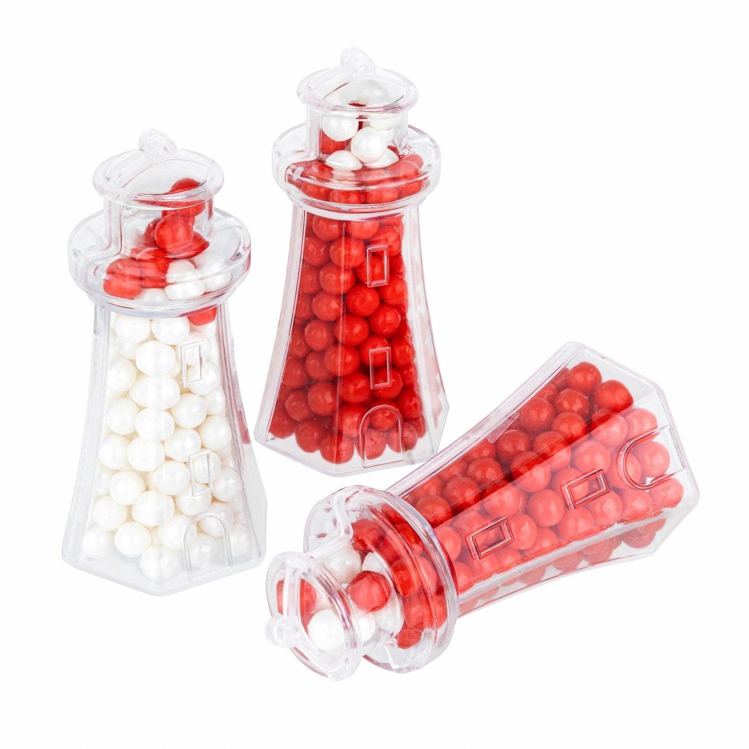 Light House Shaped Acrylic Candy Boxes 24 Pack 3.62"x1.88"x1.65"