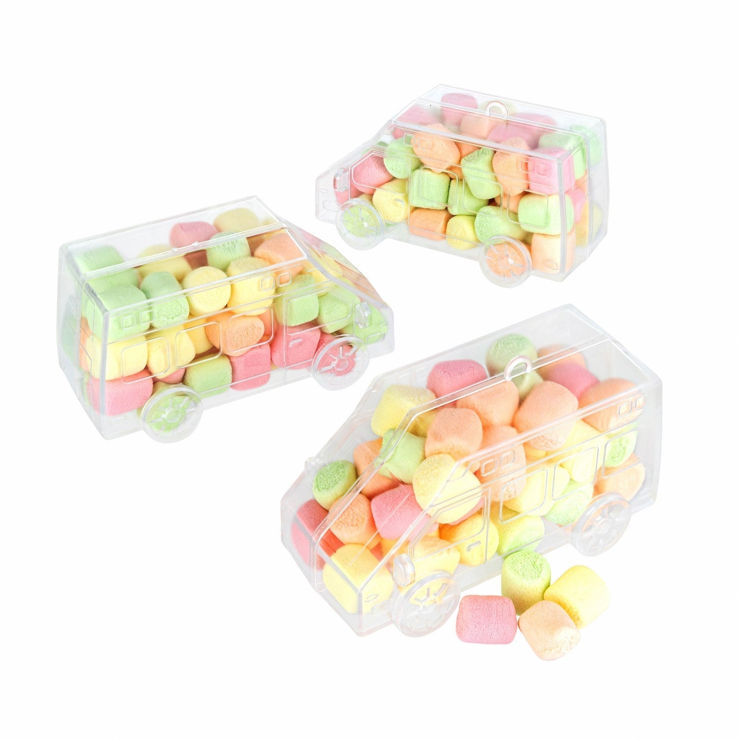 Bus Shaped Acrylic Candy Boxes 16 Pack 2.04"x4.13"x1.65" P