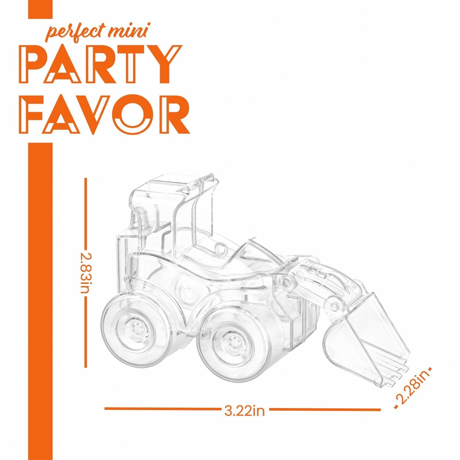 Tractor Shaped Acrylic Candy Boxes 12 Pack 3.22"x2.83"x2.28"