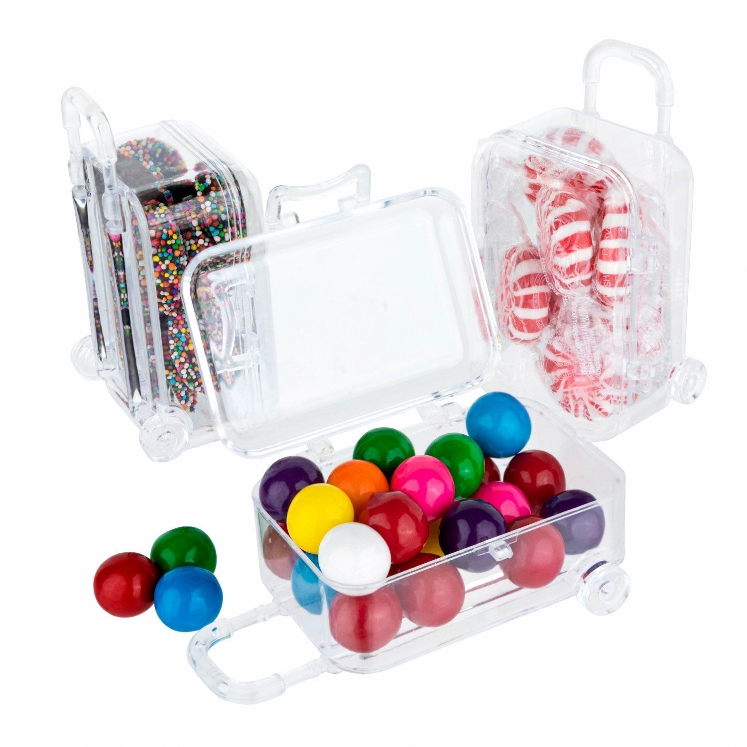 Travel Case Shaped Acrylic Candy Boxes 24 Pack 4.01"x1.65"x2.12"